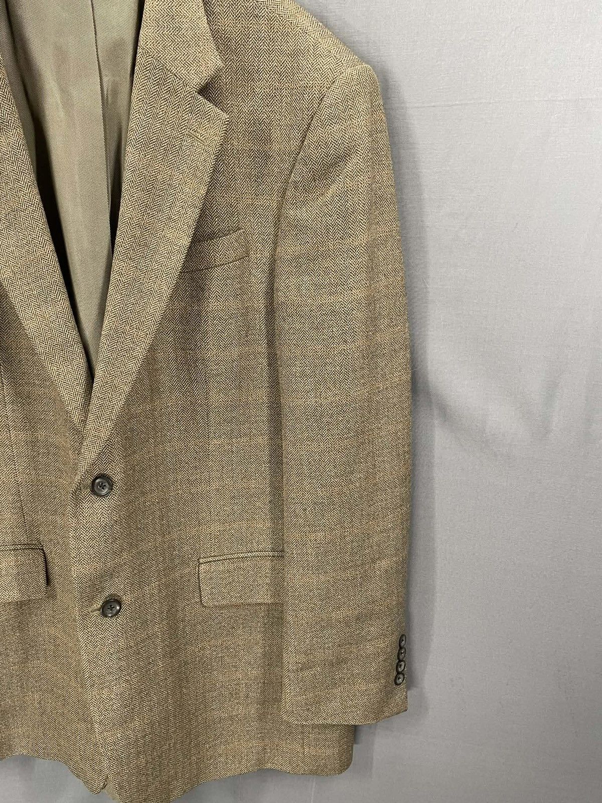 Oscar De La Renta Oscar de la Renta Herringbone Wool Blazer 44L Colombia Size 44L - 5 Thumbnail