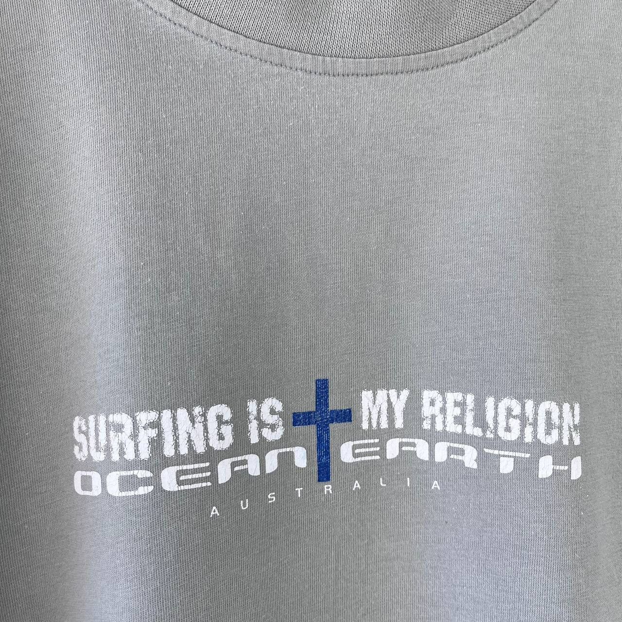 Sun Surf × Vintage Vintage 90s Ocean Earth `Surfing is my religion` T Shirt Size US L / EU 52-54 / 3 - 3 Thumbnail