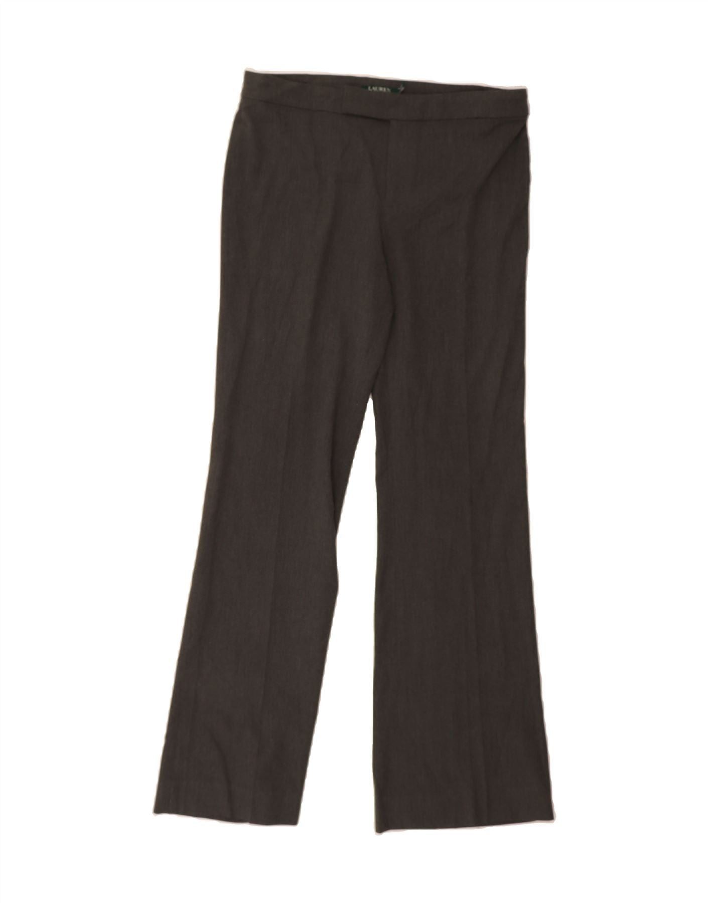 Ralph Lauren Womens Straight Suit Trousers US 10 Large W34 L34 Grey Size 28" / US 6 / IT 42 - 1 Thumbnail