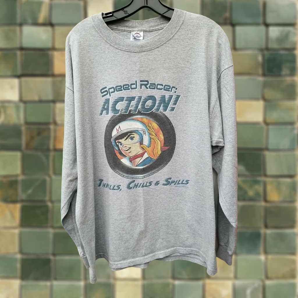 Delta VINTAGE Speed Racer Anime Long Sleeve Shirt Mens XL Gray Size US XL / EU 56 / 4 - 1 Thumbnail