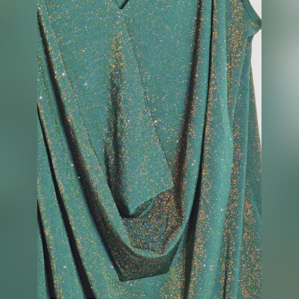 Other Unbranded 2XL Elegant Emerald Green Sparkle Draped Women's Size XXL / US 16-18 / IT 52-54 - 3 Thumbnail