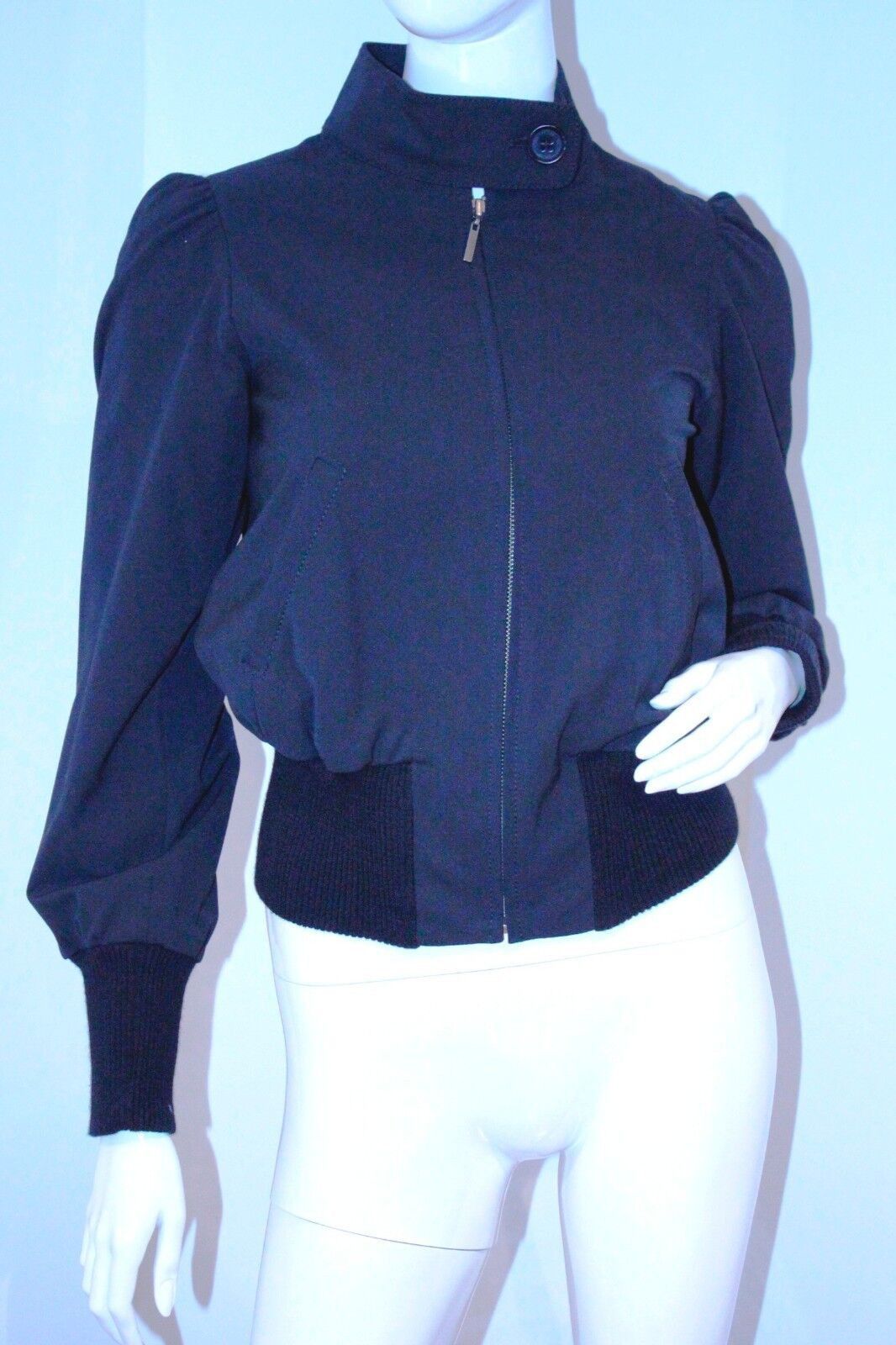 MEXX Blazer JACKET Wide Sleeve CUFFS Black Zip 4 FREE SHIPP