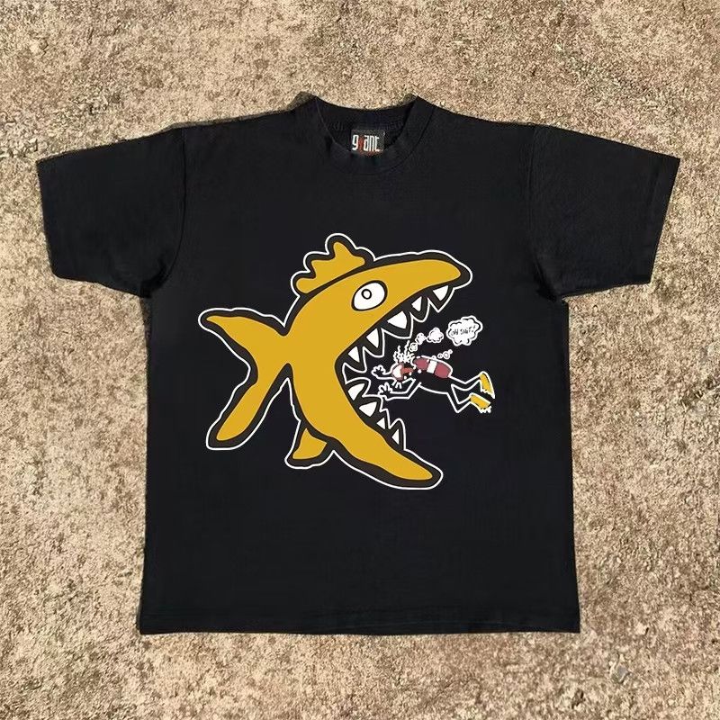 Vintage Black washed vintage shark print t-shirt Size US M / EU 48-50 / 2 - 1 Thumbnail