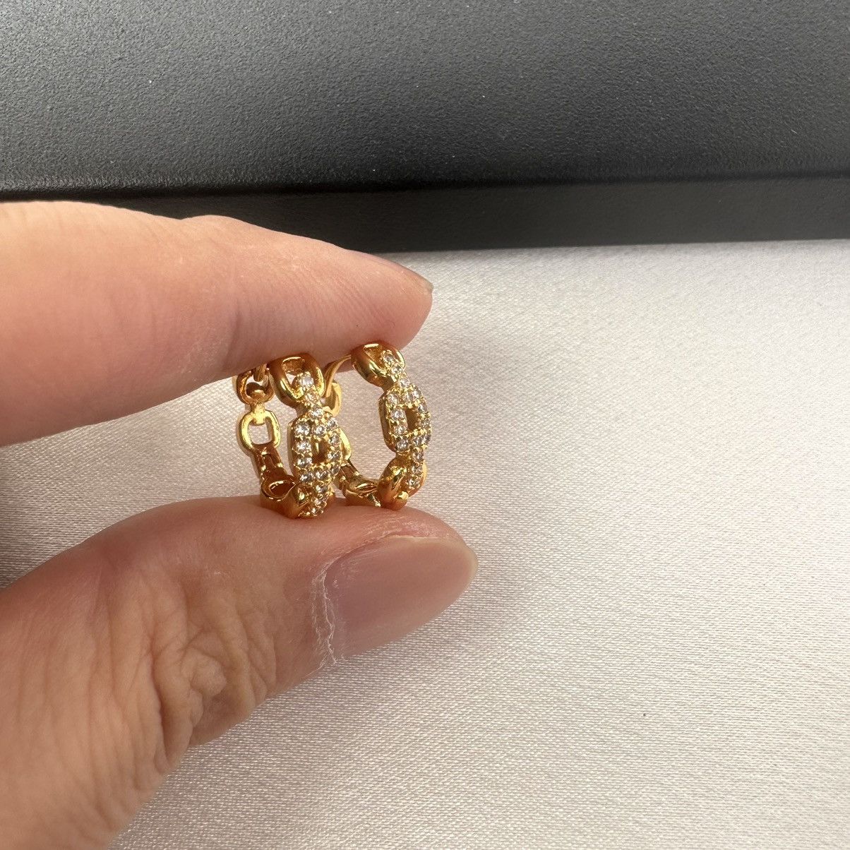Designer 17mm Small Hoop Earrings for Women Yellow Gold Color Size ONE SIZE - 4 Thumbnail