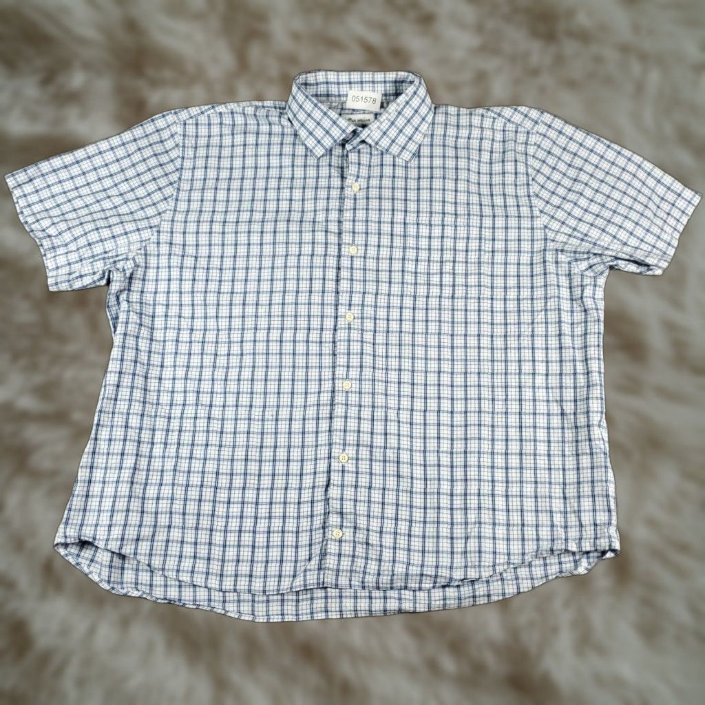 Peter Millar VINTAGE Peter Millar Shirt Mens Size 2XL Blue Plaid Button-Up Short Sleeve Cotton Casual, Business, Formal, Preppy Mens Size US XXL / EU 58 / 5 - 1 Thumbnail