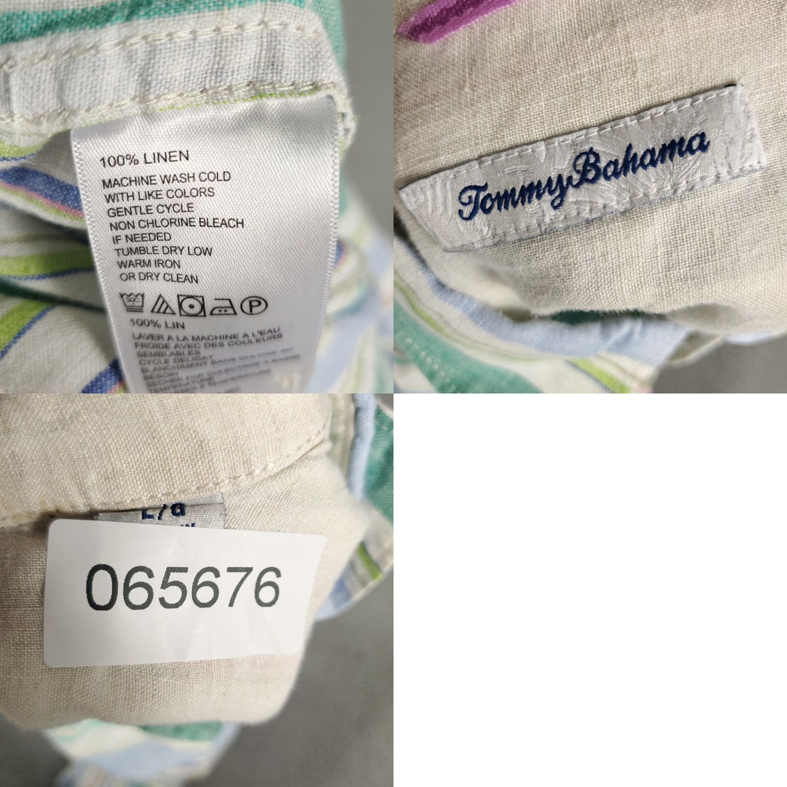 Tommy Bahama Tommy Bahama Shirt Mens Large Blue Striped Linen Button Up Long Sleeve Size US L / EU 52-54 / 3 - 8 Thumbnail