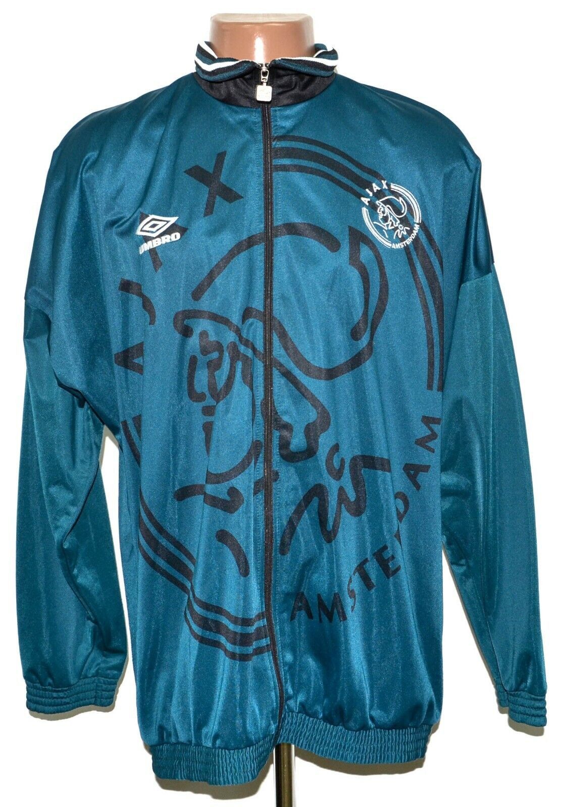 image of Ajax 1995/1996 Track Jacket Jersey Umbro Size XL Adult in Blue, Men's