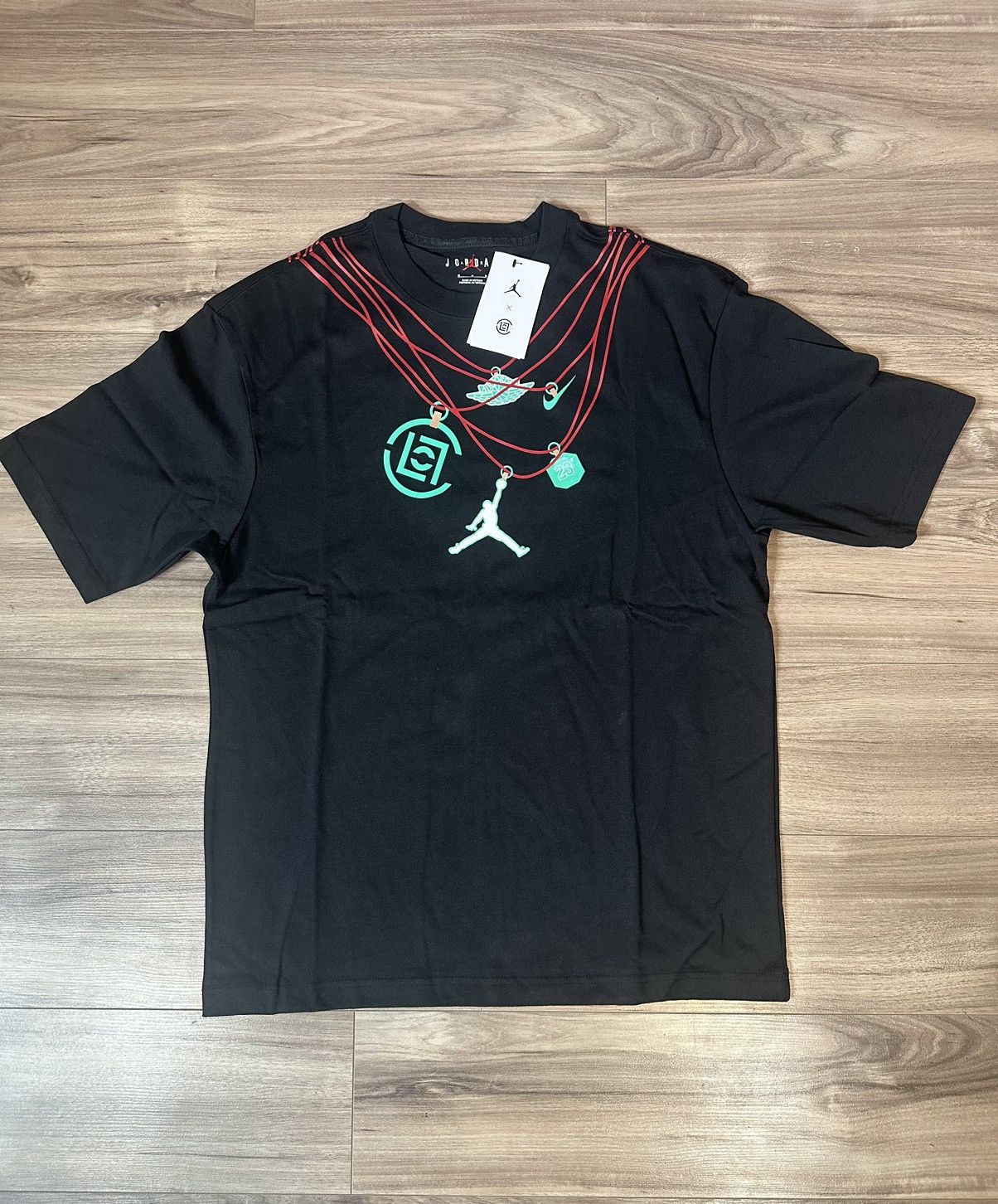 image of Jordan X Clot Jade Tee Size S in Black, Men's