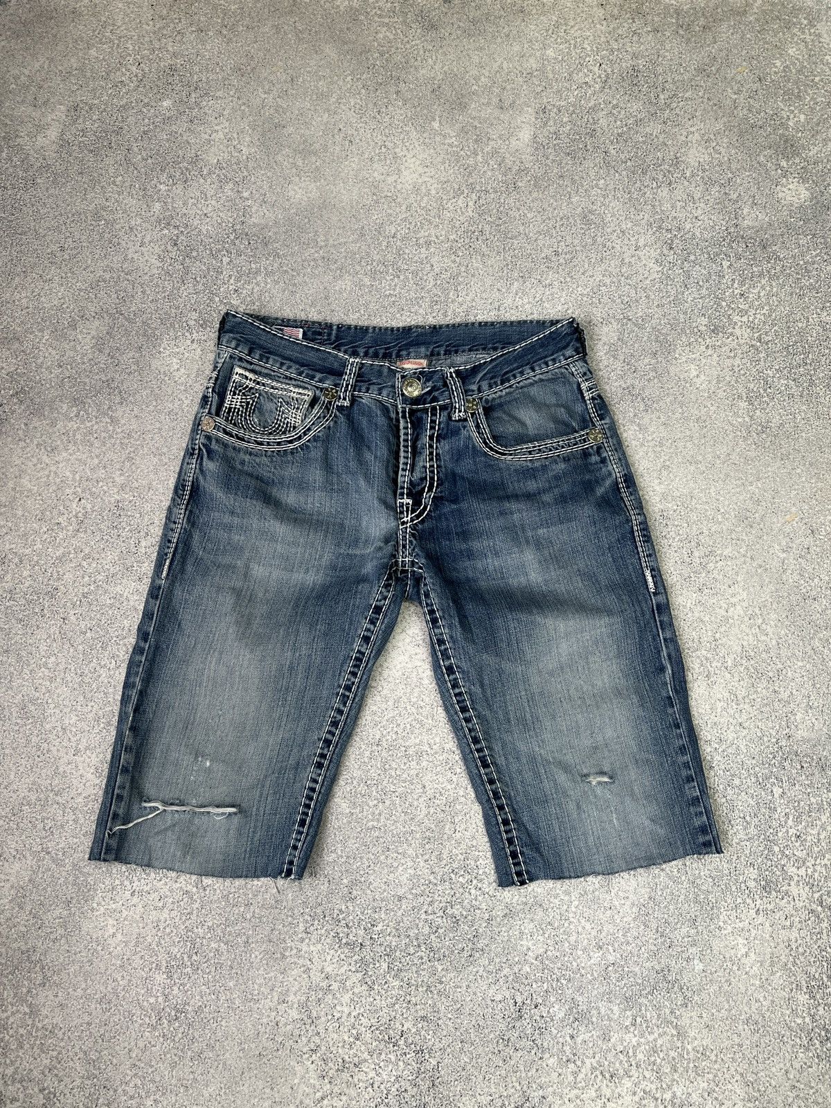 True Religion × Vintage CRAZY TRUE RELIGION Y2K JACKSON SHORTS CHIEF KEEF STYLE Size US 32 / EU 48 - 3 Thumbnail