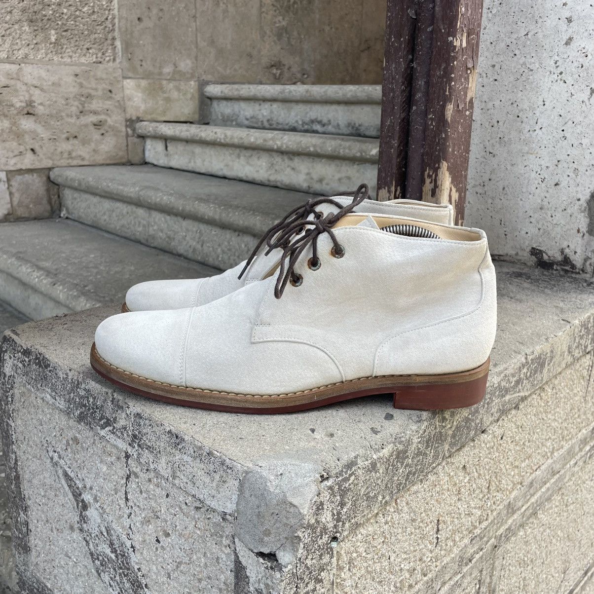 Balenciaga Balenciaga Cream White Suede Desert Boots Size US 11 / EU 44 - 4 Thumbnail
