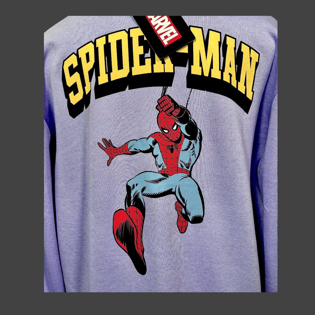 Marvel Comics Marvel Spider-Man Light Purple Long Graphic Sweatshirt Sz XL Size US XL / EU 56 / 4 - 7 Thumbnail