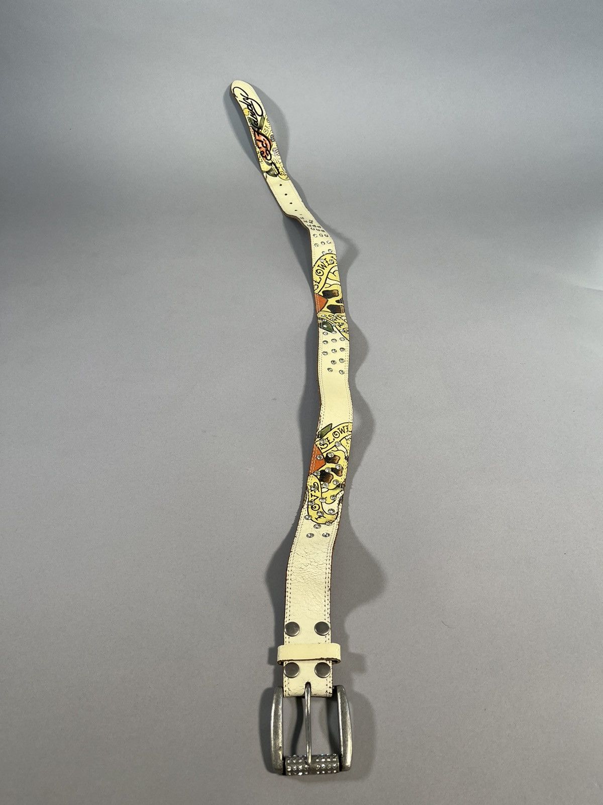Ed Hardy Ed Hardy Love Slowly Skull Studded Gem Belt Size 30 - 7 Thumbnail