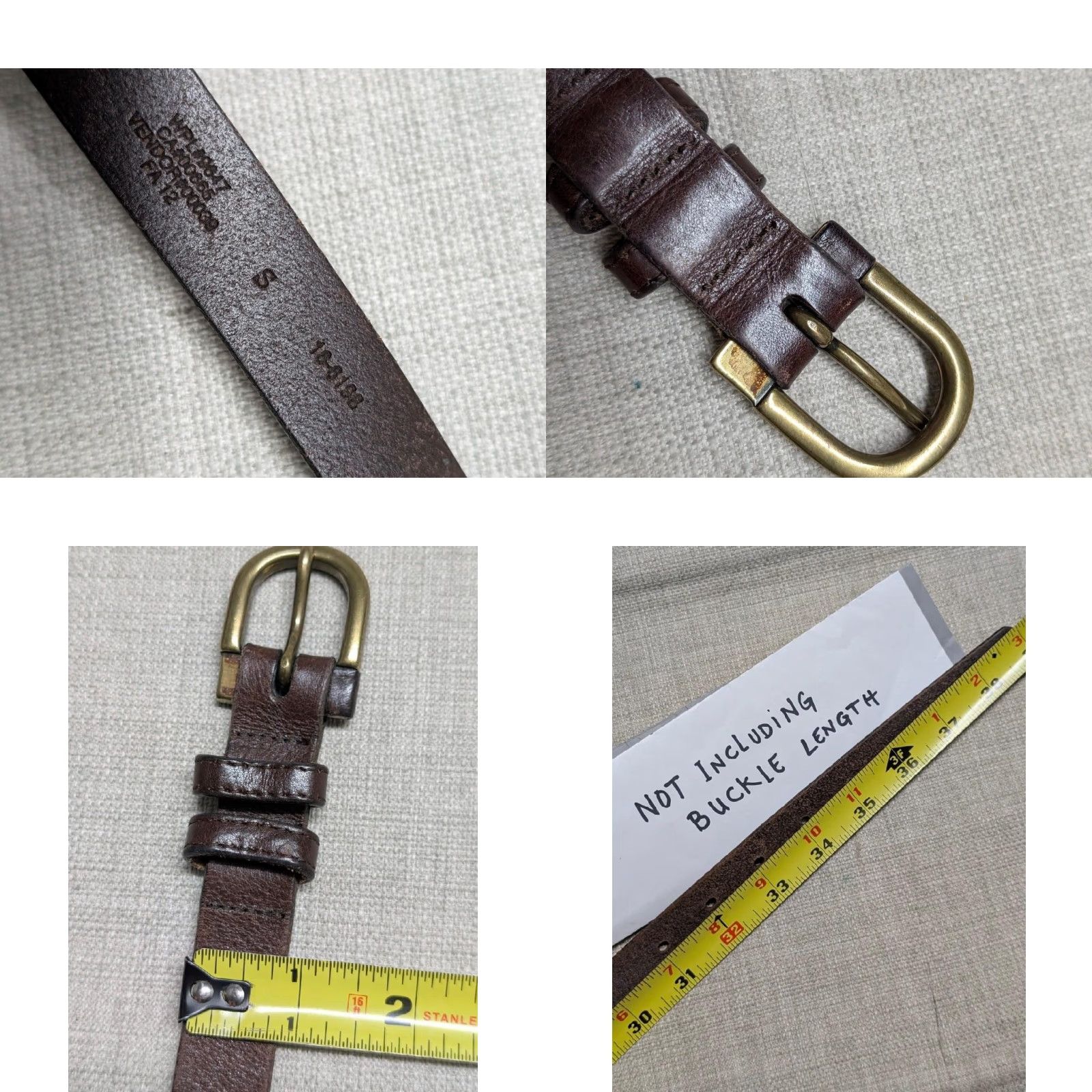 Eddie Bauer VINTAGE Eddie Bauer belt Women's Brown Full Grain Leather USA Made Slim 33/34 Brown Cowhide Width 1-1/2" 31-35.5" Size ONE SIZE - 8 Thumbnail