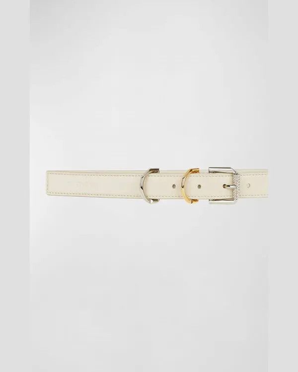 Givenchy o1w1db10525 Size: OS/20MM Voyou Buckle Belt in Beige Size ONE SIZE - 2 Thumbnail