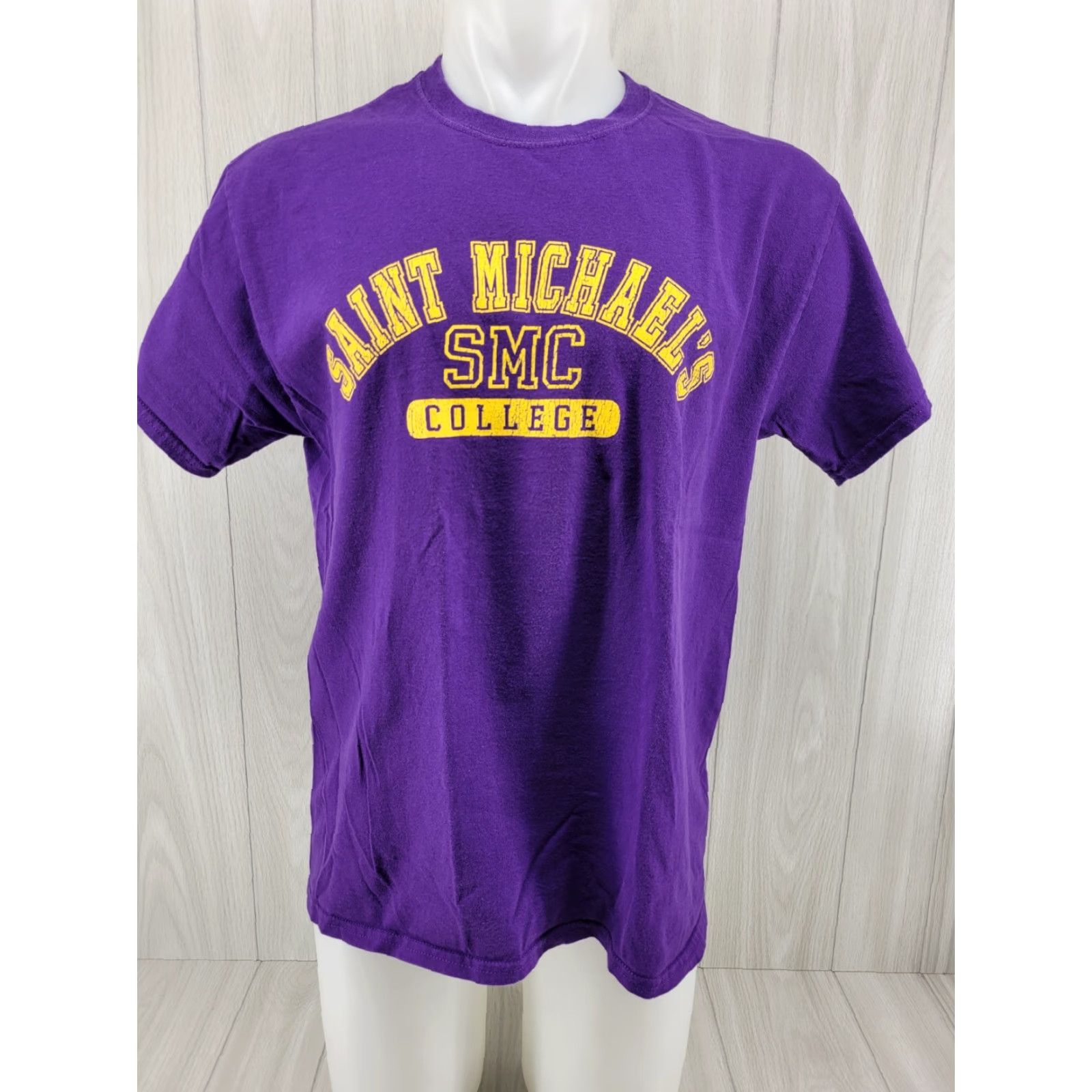 Vintage Saint Michaels College SMC T-Shirt Adult Large Purple Short Sleeve MV Sport Logo Size US L / EU 52-54 / 3 - 2 Thumbnail