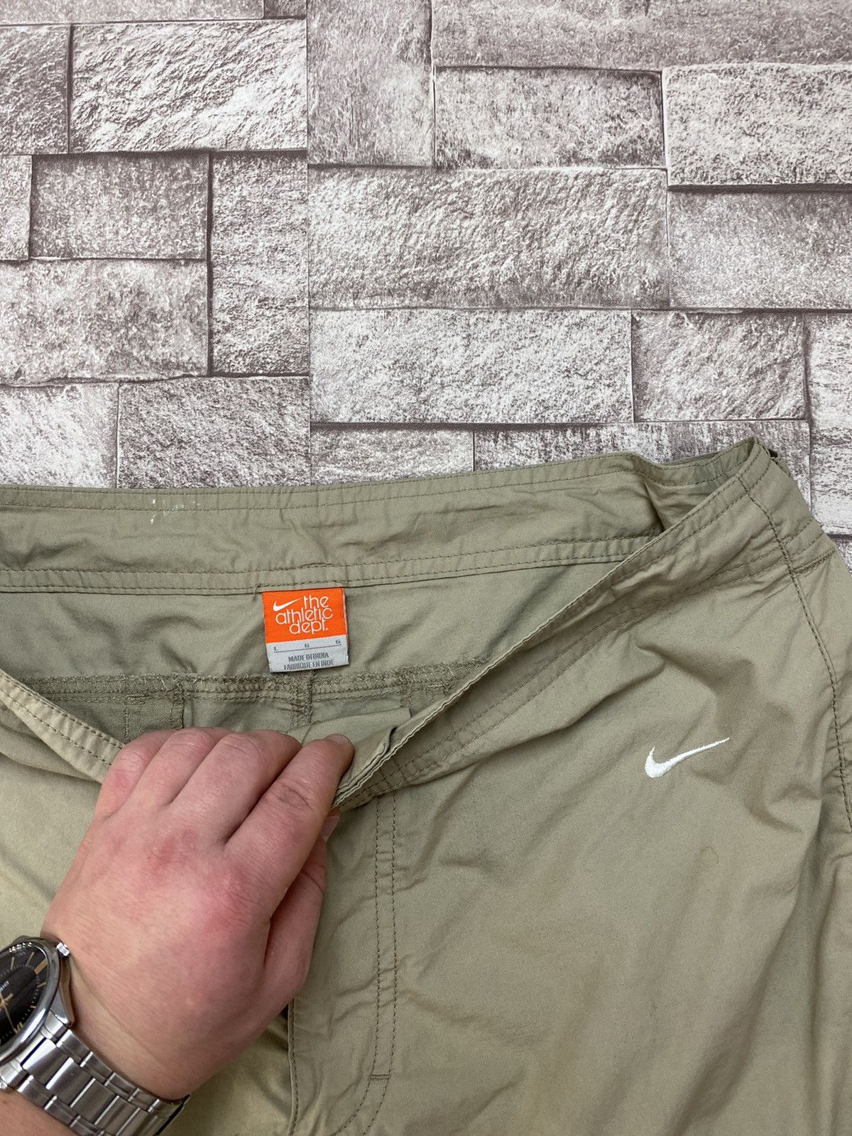 Nike × Vintage Vintage Nike Cargo Y2k Beige ATHLETIC Dept ATHDPT L Size US 36 / EU 52 - 12 Thumbnail
