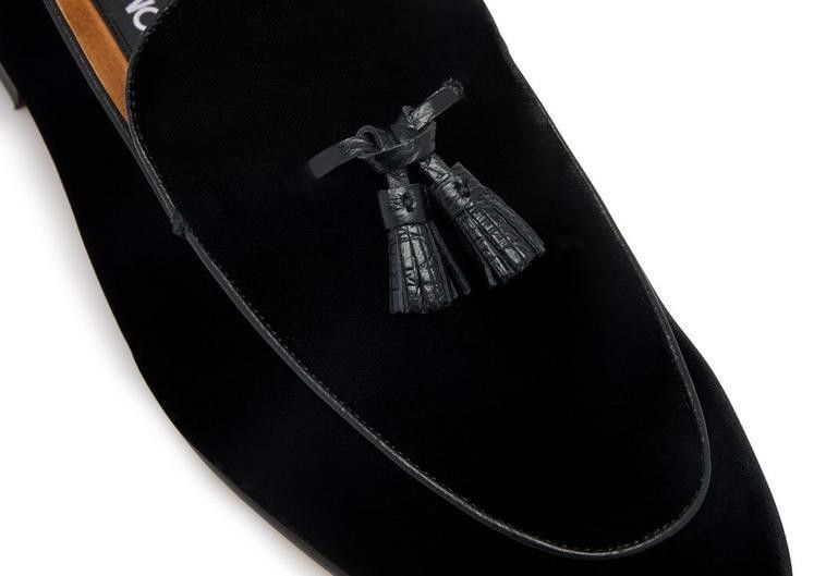 Tom Ford o1w1db10724 Velvet Loafers in Black Size US 11 / EU 44 - 4 Thumbnail