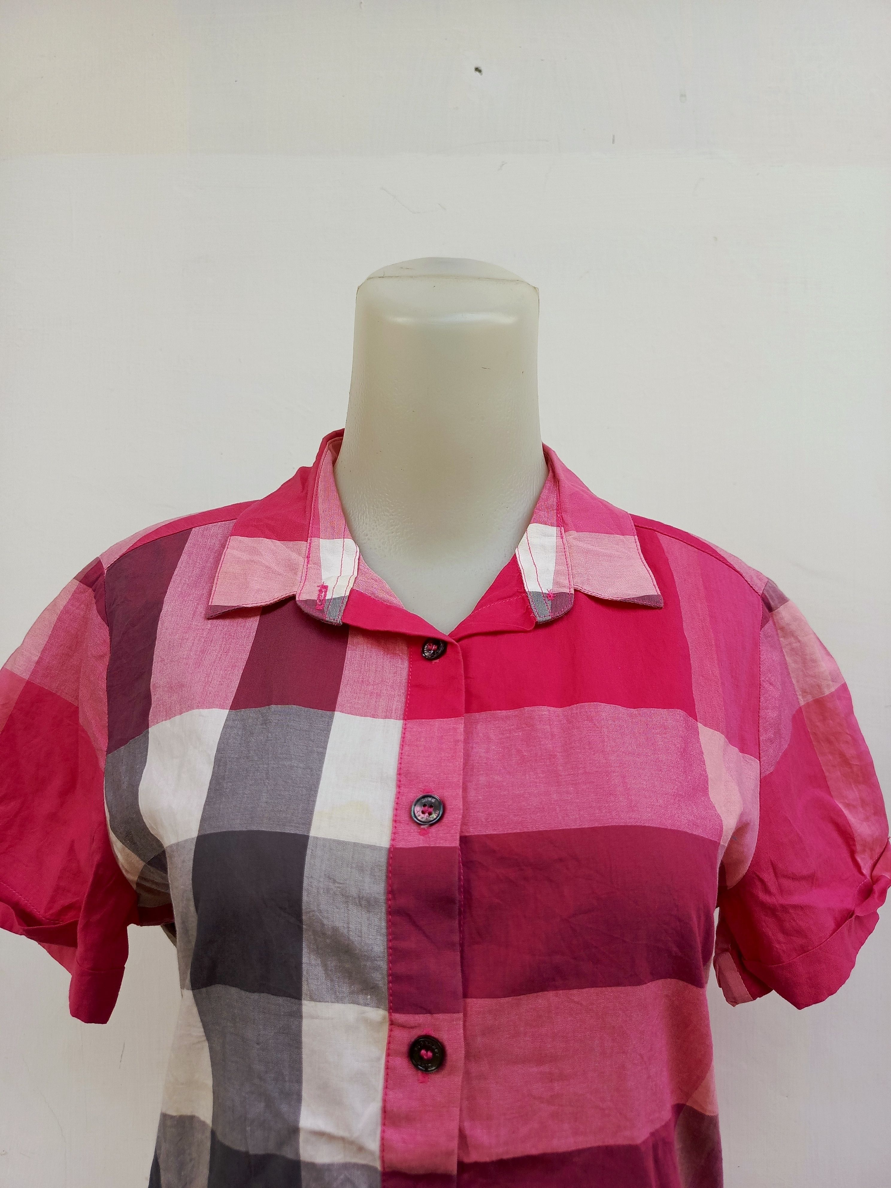 Burberry Burberry Brit Nova Check Short Sleeve Shirt – Women Size S / US 4 / IT 40 - 2 Thumbnail