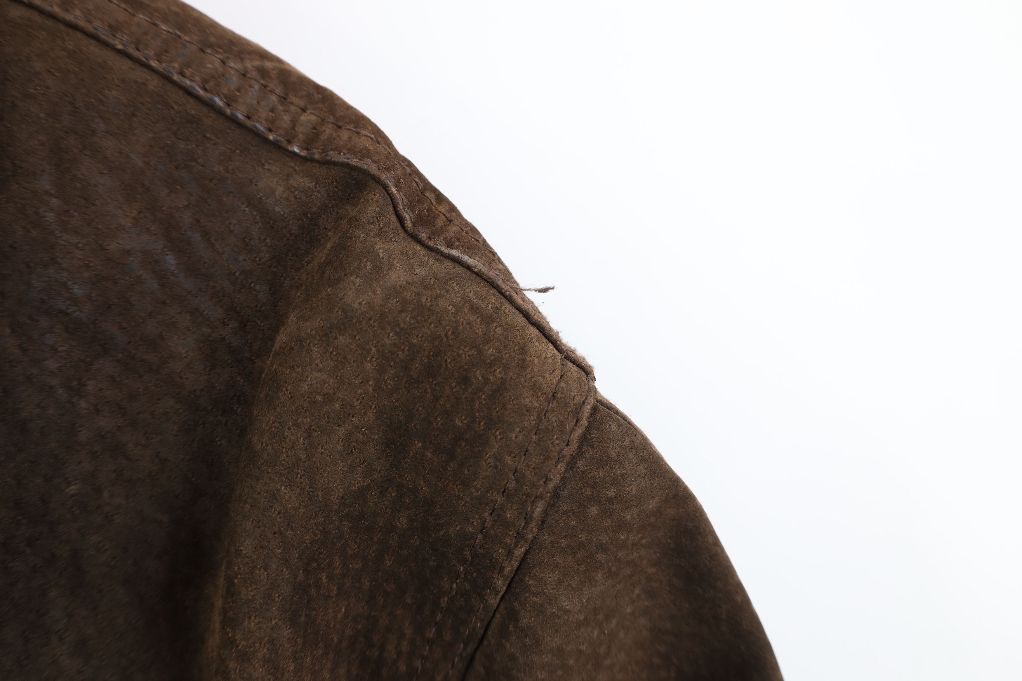 Vintage Vintage 90s Y2K Streetwear Suede Leather Bomber Jacket Size US XL / EU 56 / 4 - 4 Thumbnail