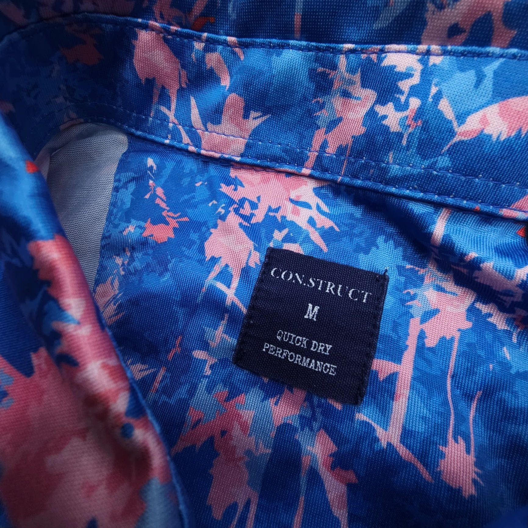 Vintage Con.Struct Quick Dry Performance Polo Mens Medium Tropical Print Stretch Golf Size US M / EU 48-50 / 2 - 3 Thumbnail