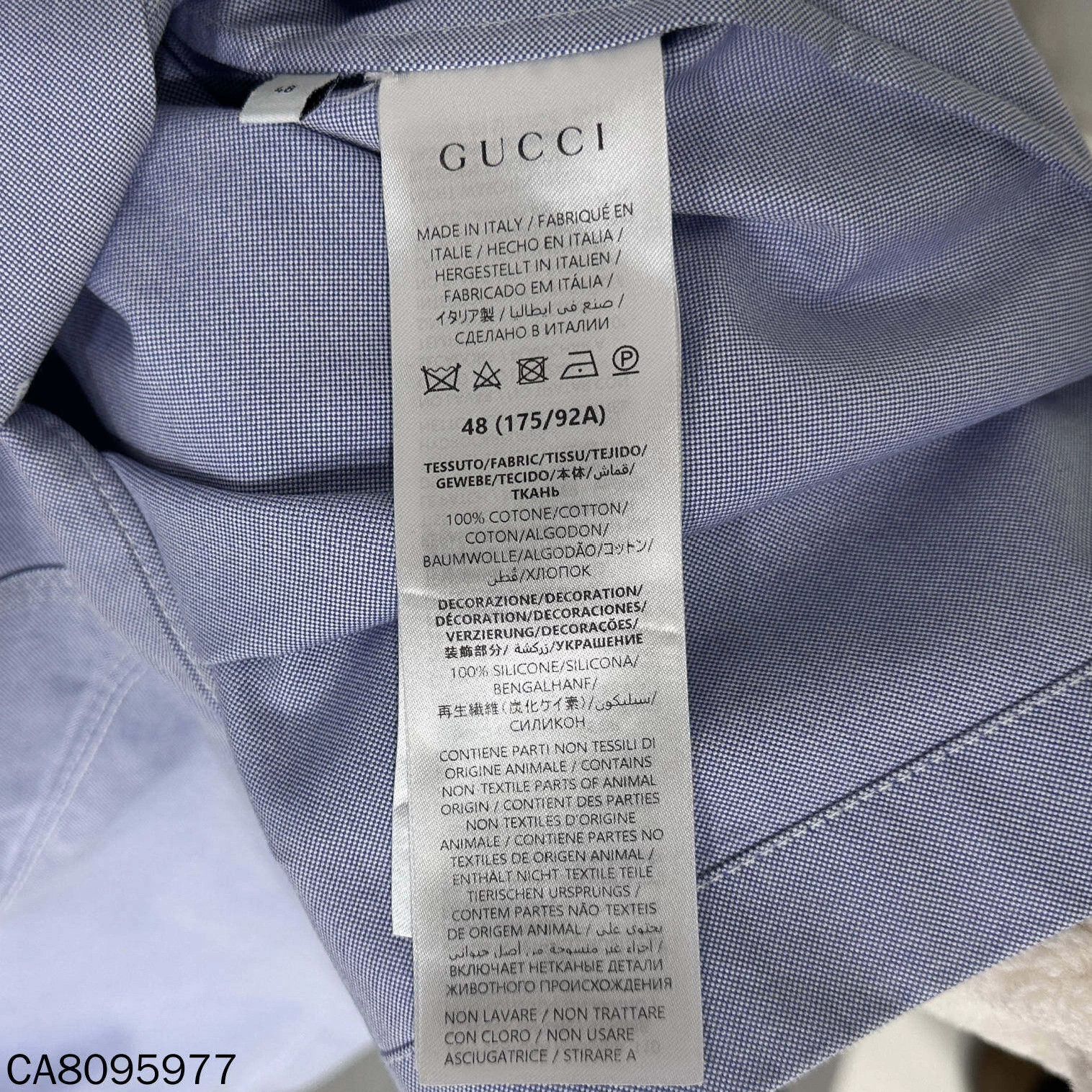 Gucci GUCCI light wash denim logo short-sleeve shirt 48 Size XL / US 12-14 / IT 48-50 - 5 Thumbnail