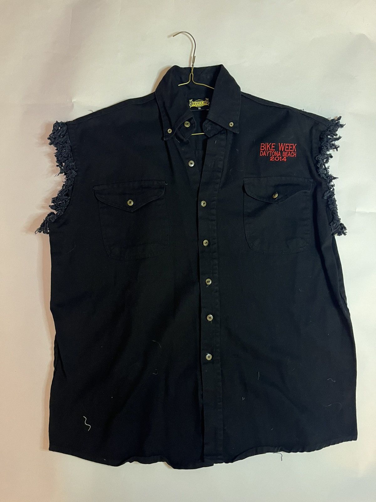 Vintage Cut Off Button Down Biker Shirt Vest 2014 Daytona Beach Size US XL / EU 56 / 4 - 2 Thumbnail