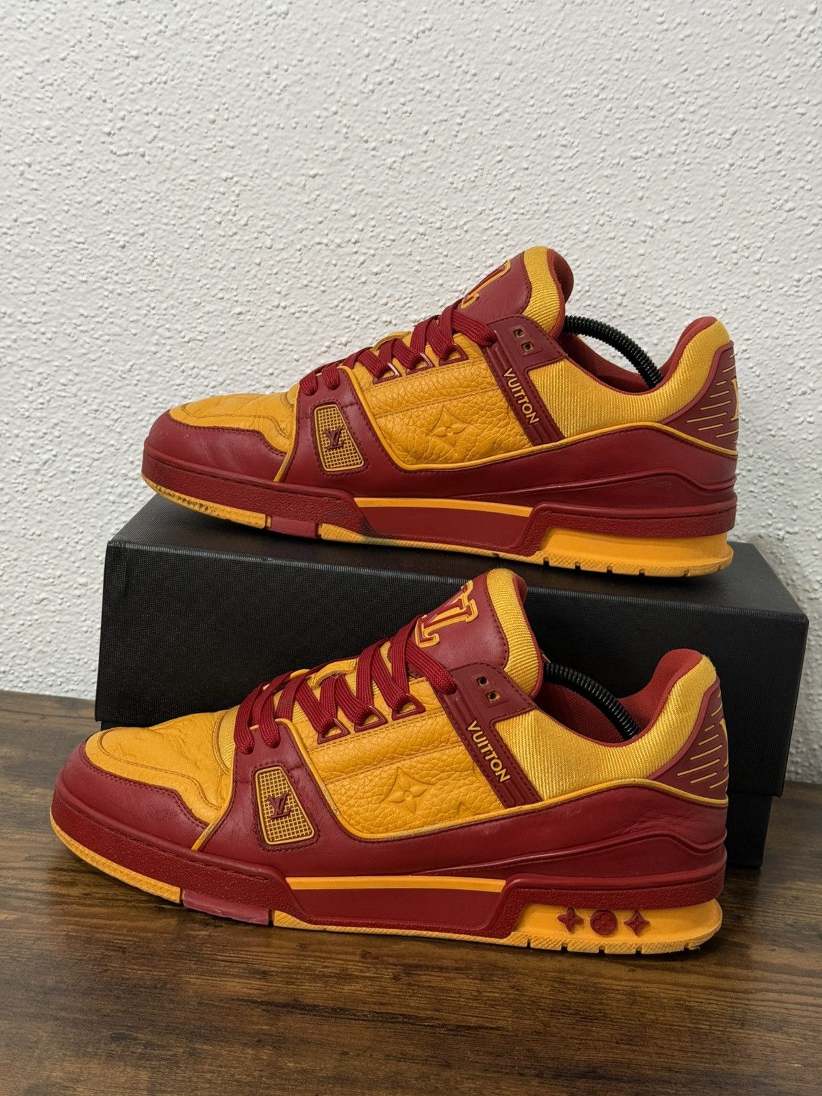 Louis Vuitton Louis Vuitton Monogram Red Orange Trainer Sneakers Size US 9 / EU 42 - 2 Thumbnail