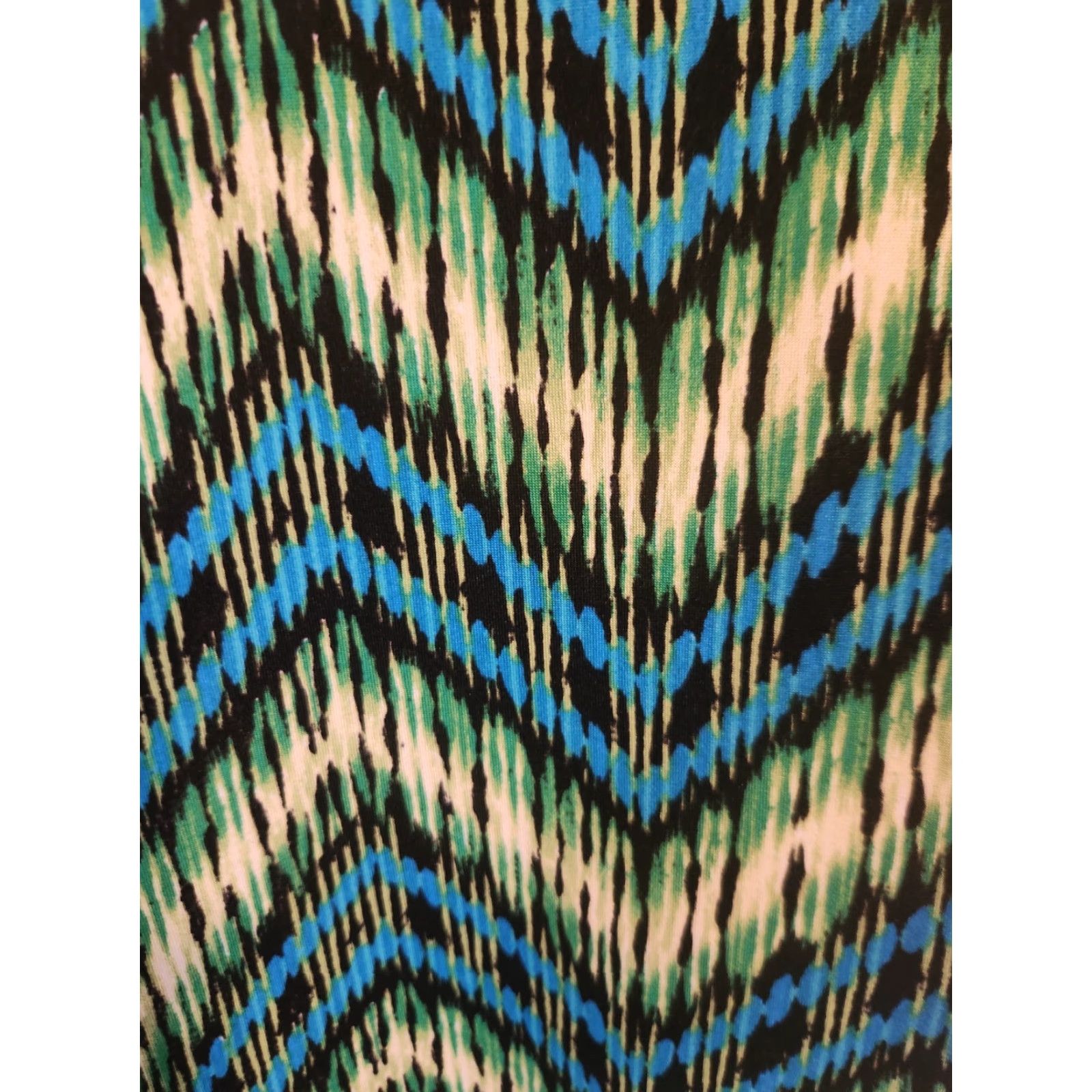 Avenue Avenue Blouse Cap Sleeve Silky Top Green Chevron Pattern 4X Plus Size Women Shy? Size XXL / US 16-18 / IT 52-54 - 2 Thumbnail