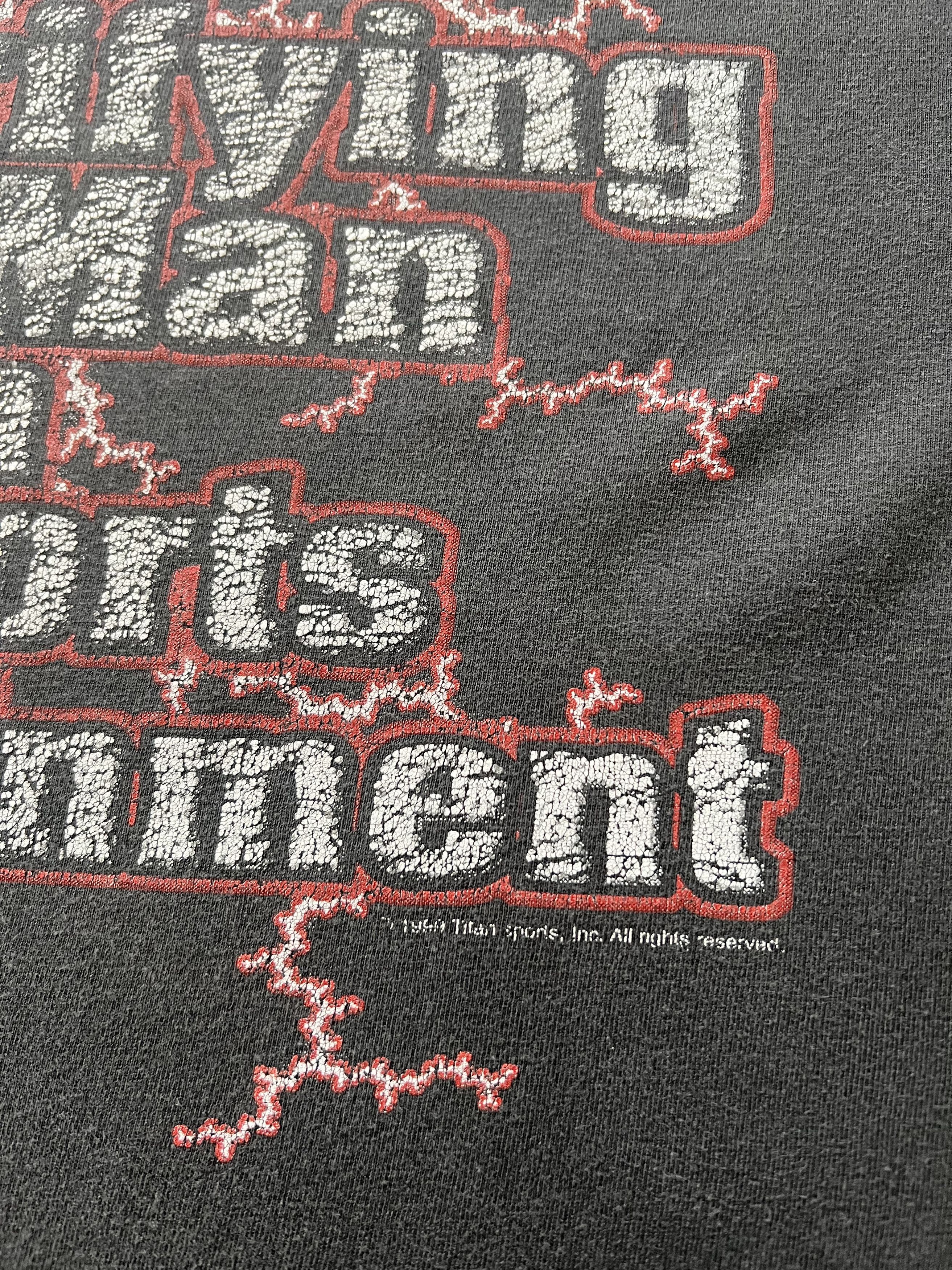Vintage Vintage 1999 The Rock Lighting WWE Faded Black Tee Size US L / EU 52-54 / 3 - 11 Thumbnail