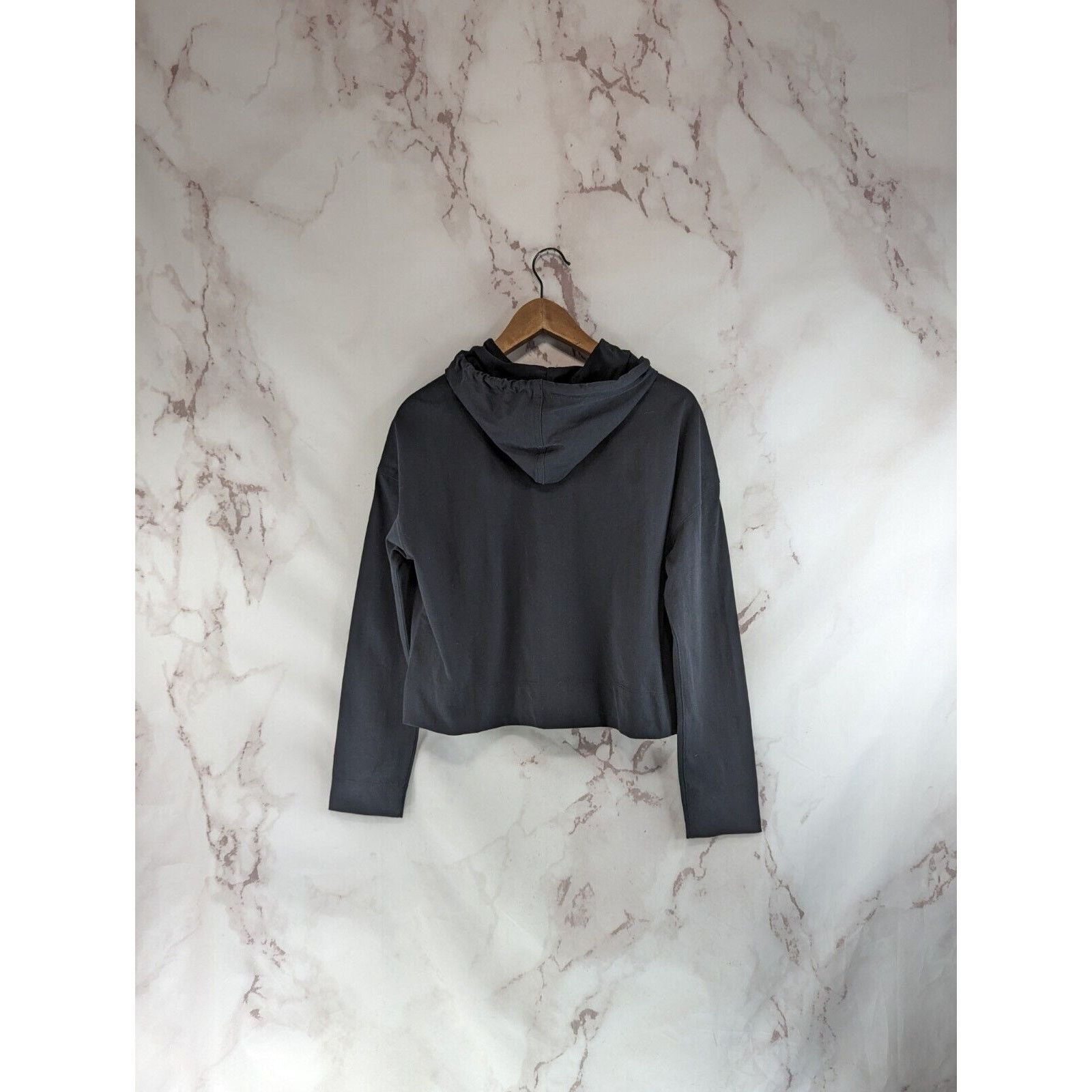 Everlane Everlane Hoodie Womens XS Black Retro Jersey Sweatshirt Size XS / US 0-2 / IT 36-38 - 5 Thumbnail