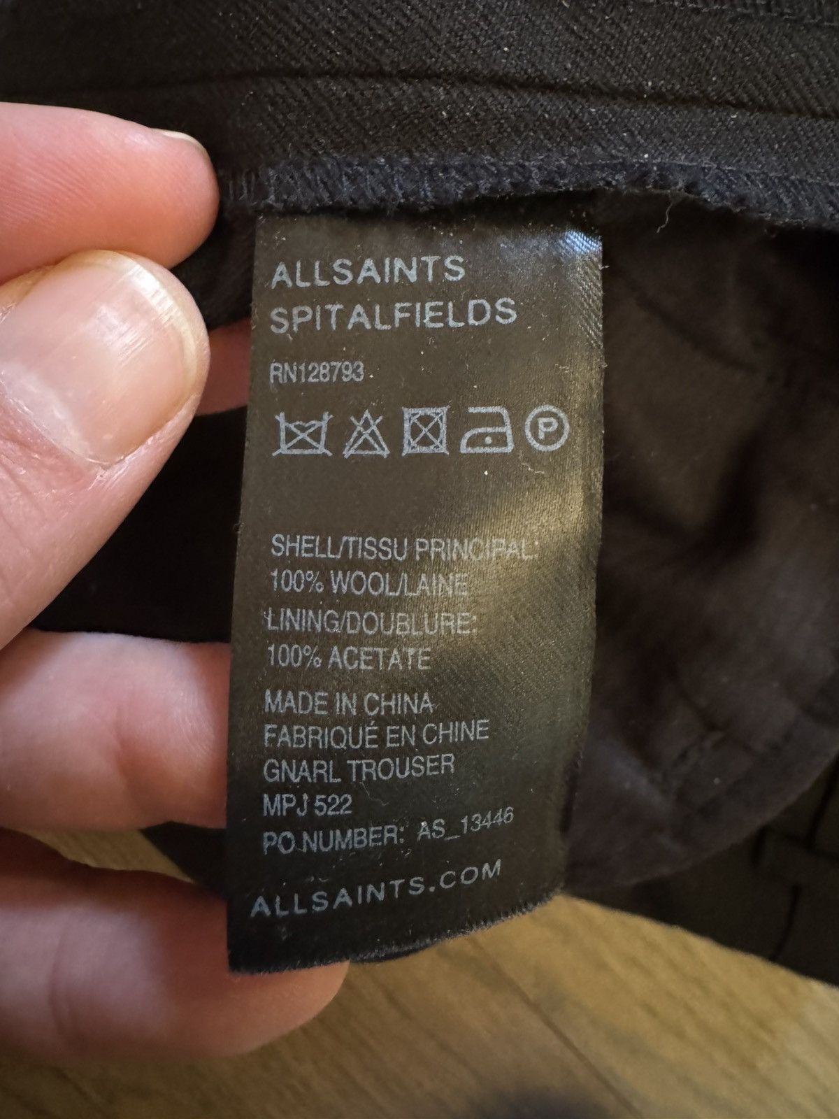 Allsaints Allsaints Black 100% Wool Trousers Size US 36 / EU 52 - 8 Thumbnail