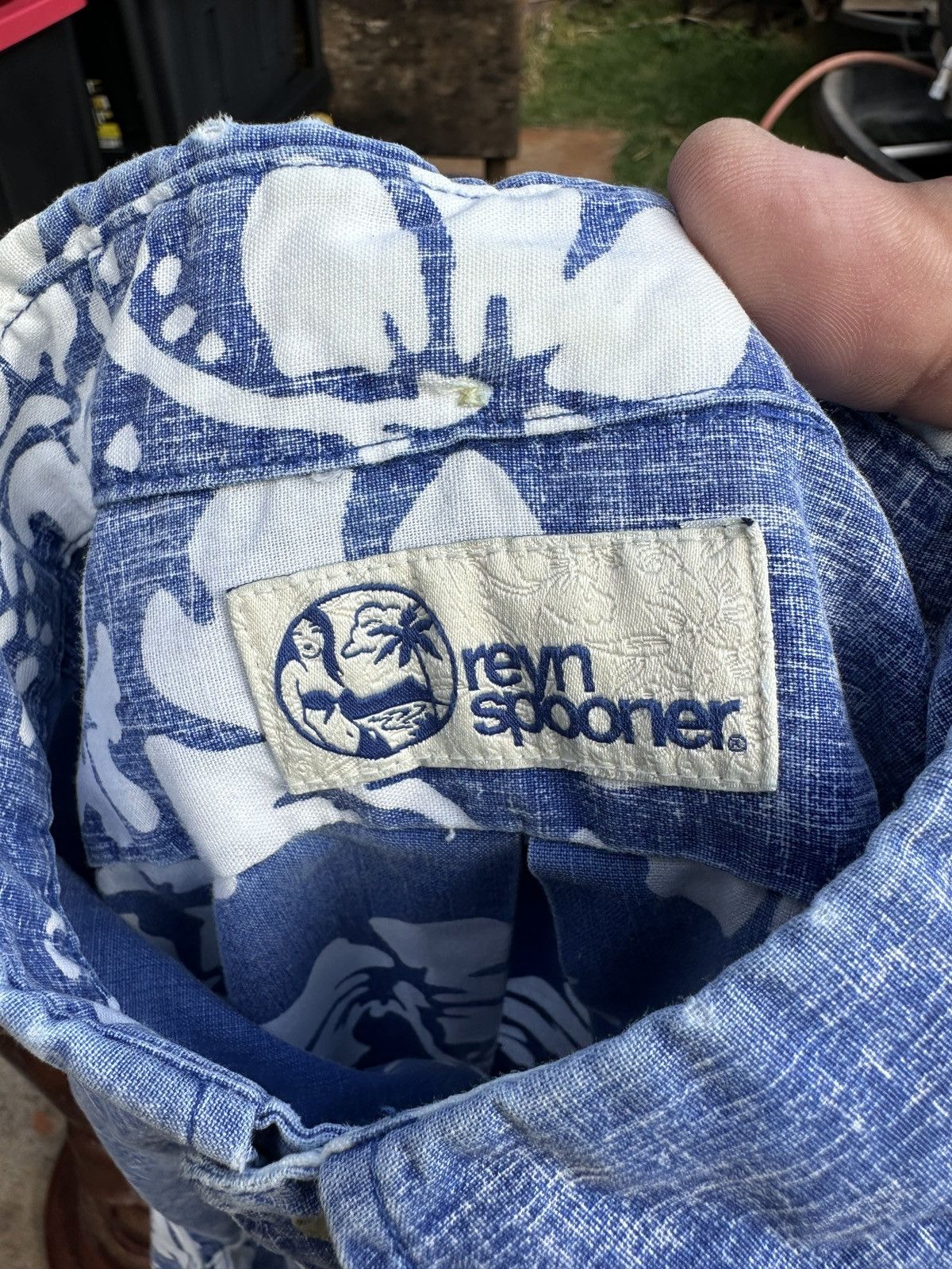 Reyn Spooner PreOwned Reyn Spooner Blue/White Hawaiian Print Men's Large Size US L / EU 52-54 / 3 - 4 Thumbnail