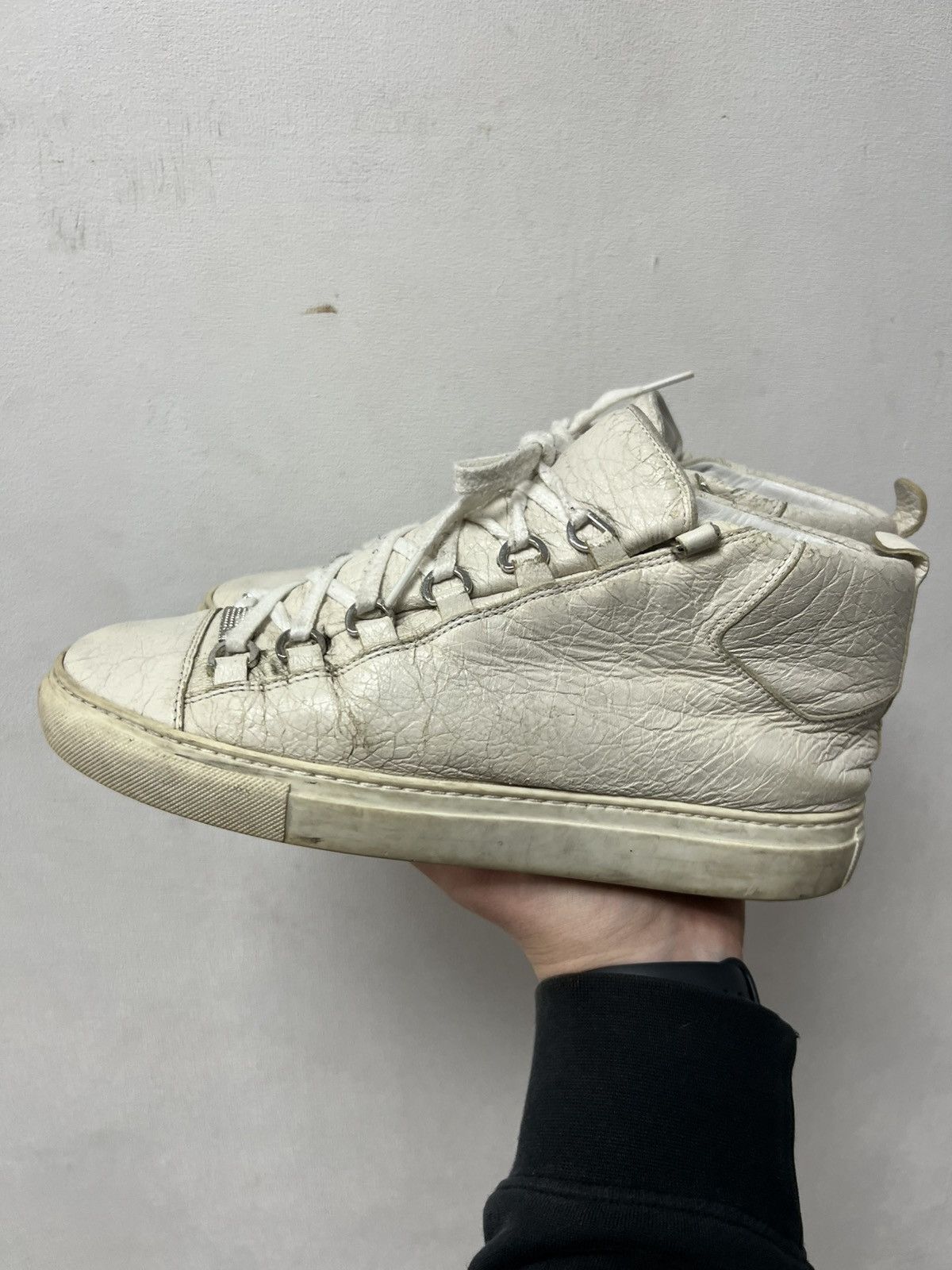 Balenciaga Balenciaga Arena High White Leather Shoes Size 39 Size US 6 / EU 39 - 6 Thumbnail