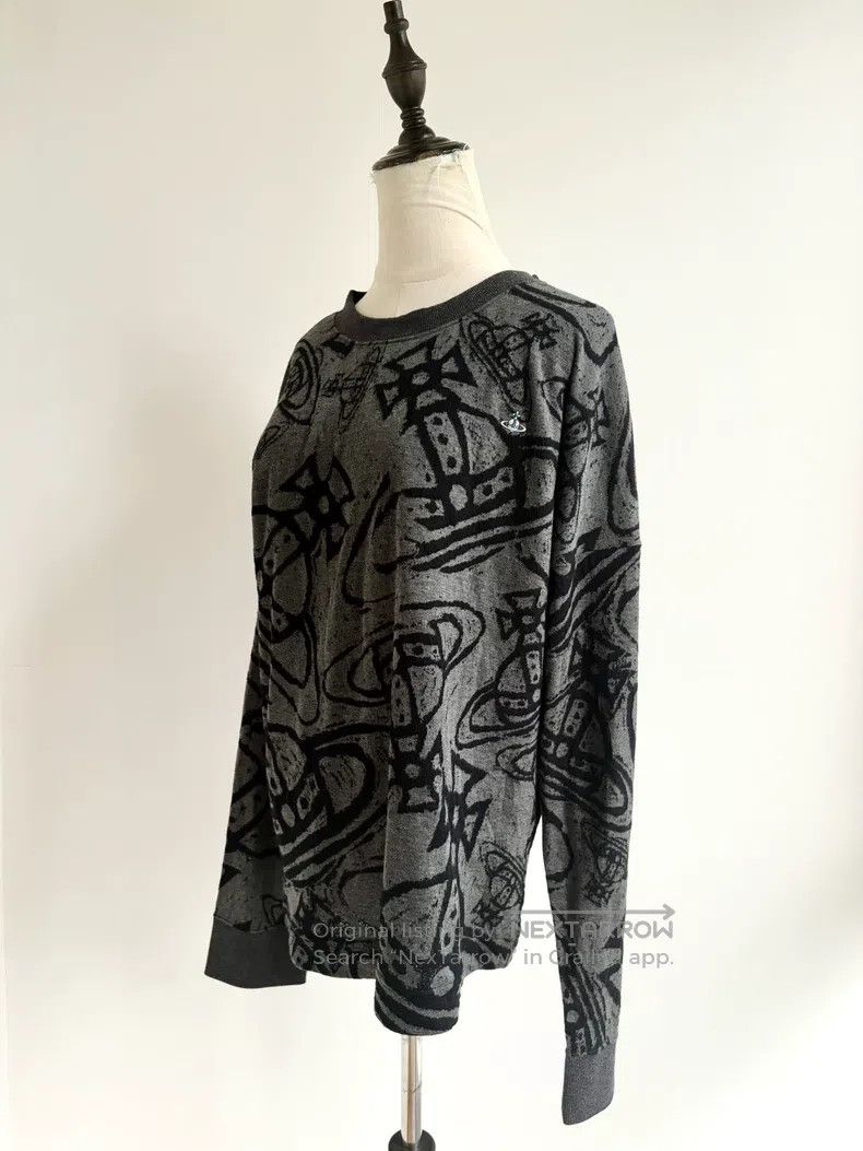Vivienne Westwood Vivienne Westwood Gray Full Print Saturn Knit Sweater Size M / US 6-8 / IT 42-44 - 2 Thumbnail