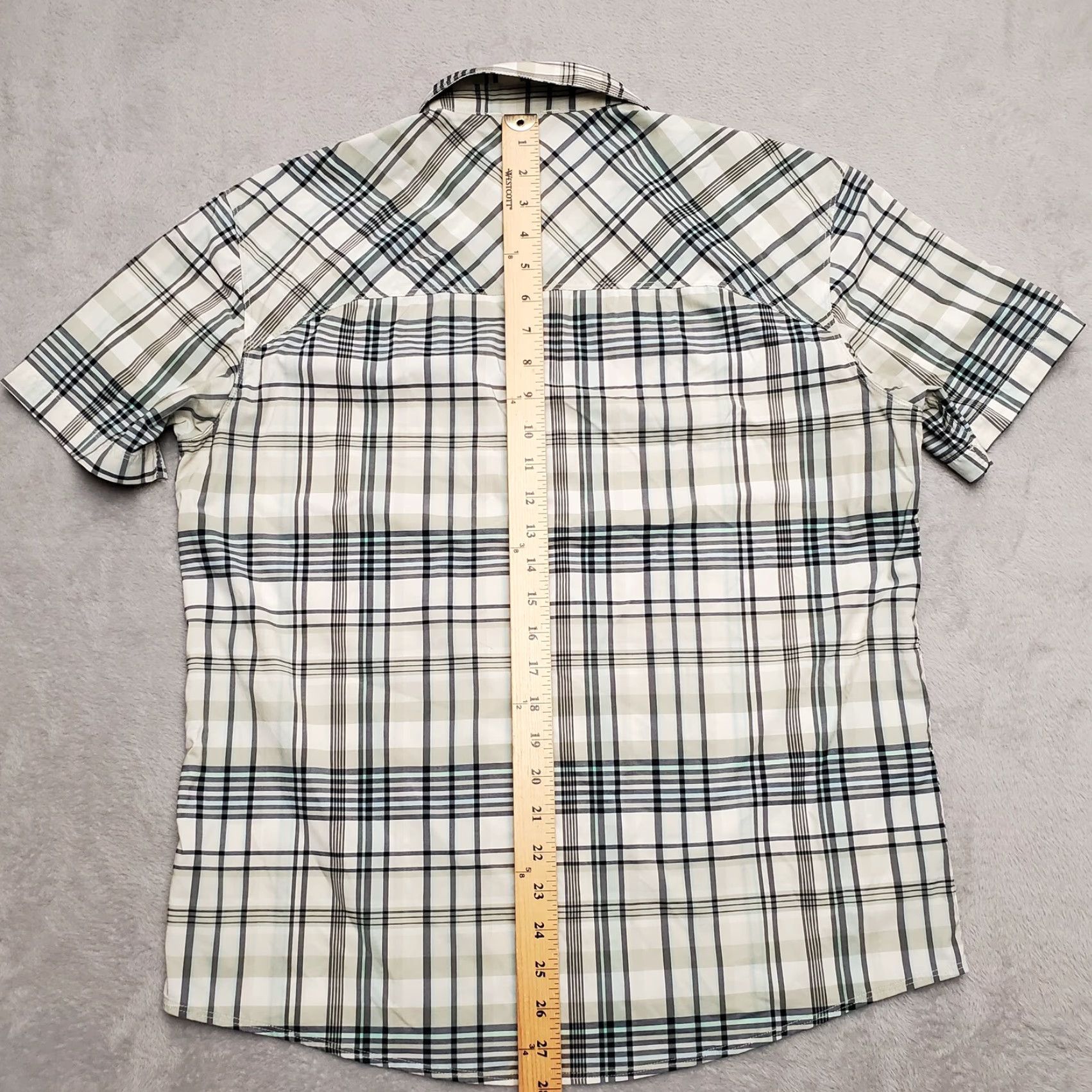 Vintage Simms Shirt Mens L Beige Plaid Nylon Spandex Vented Performance Breathable Moisture Wicking Pockets Casual Button-Up Size US L / EU 52-54 / 3 - 7 Thumbnail