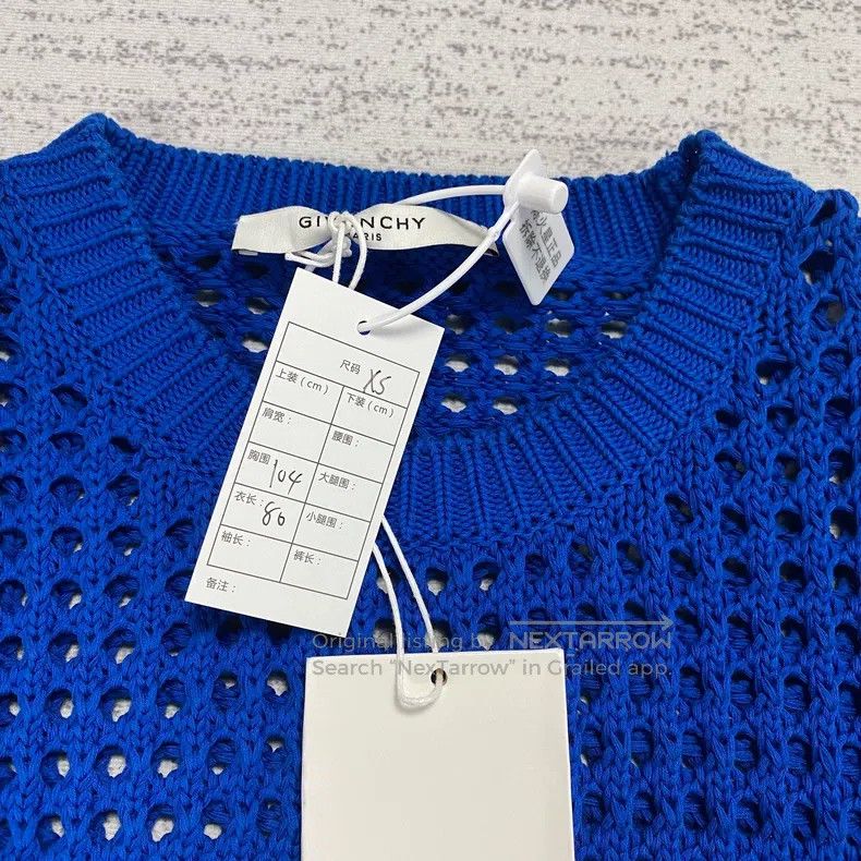 Givenchy Givenchy Baby Blue Openwork Destroyed i feel love Sweater Size US XS / EU 42 / 0 - 3 Thumbnail