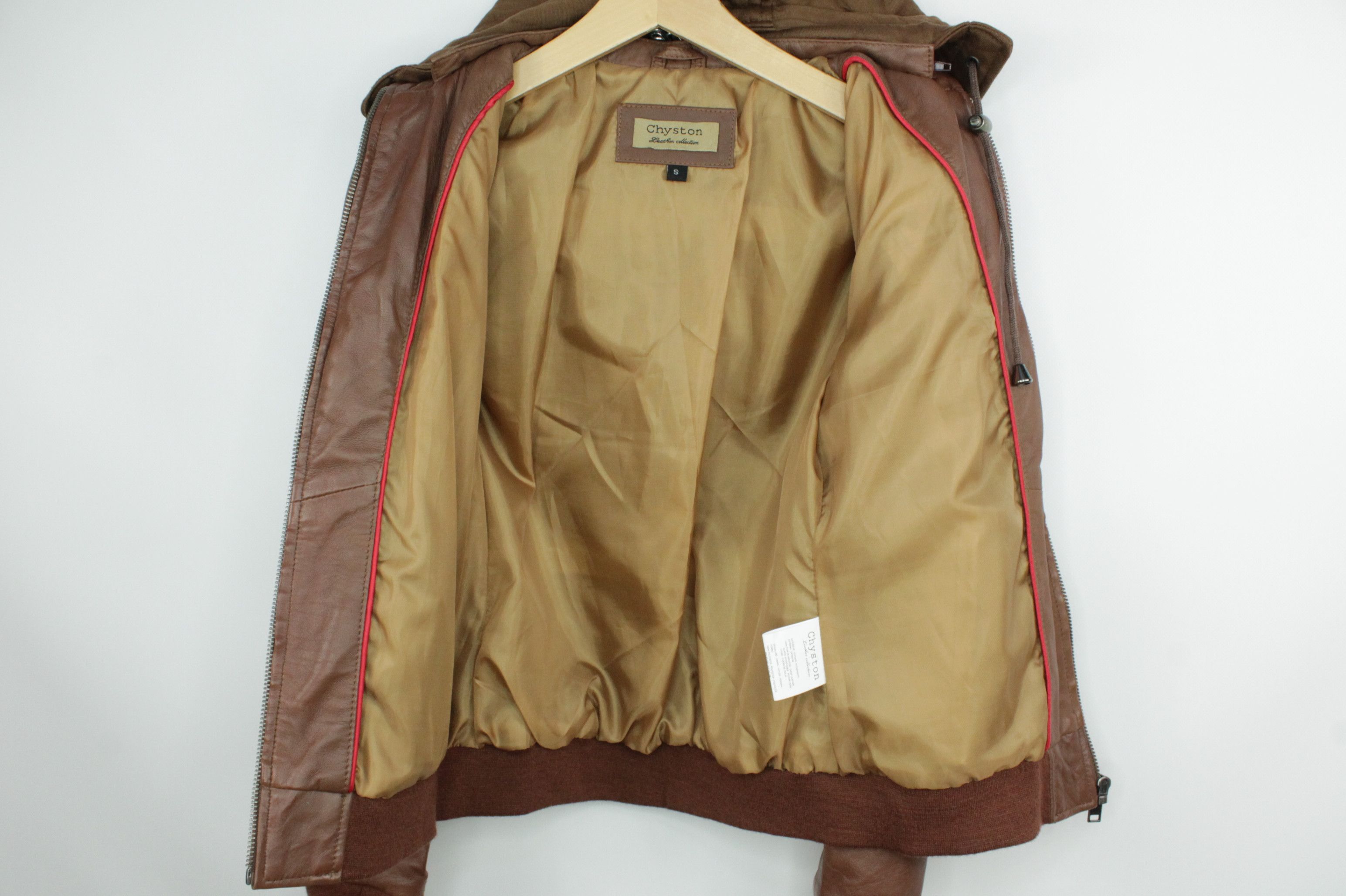 Genuine Leather Chyston Roxane Brown Leather Hooded Jacket Women's Size S / US 4 / IT 40 - 9 Thumbnail