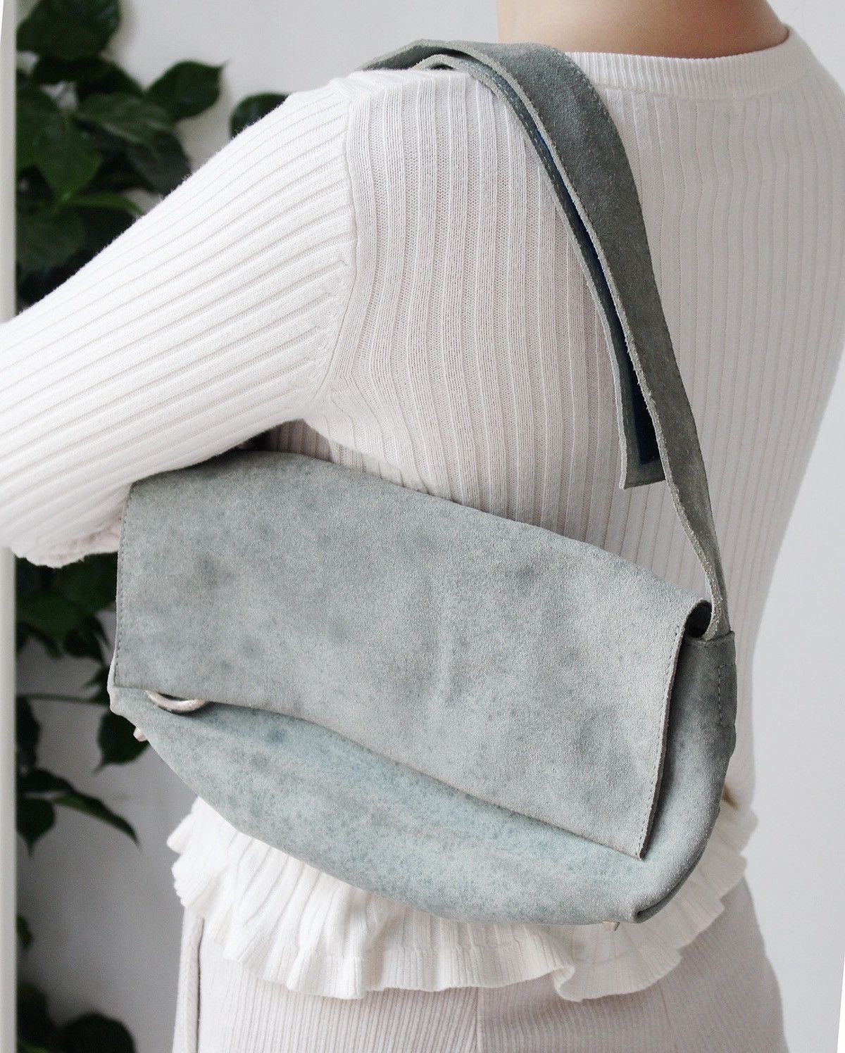 Designer 2000S SEQUOIA PARIS SUEDE SHOULDER BAG - MINT GREEN Size ONE SIZE - 3 Thumbnail