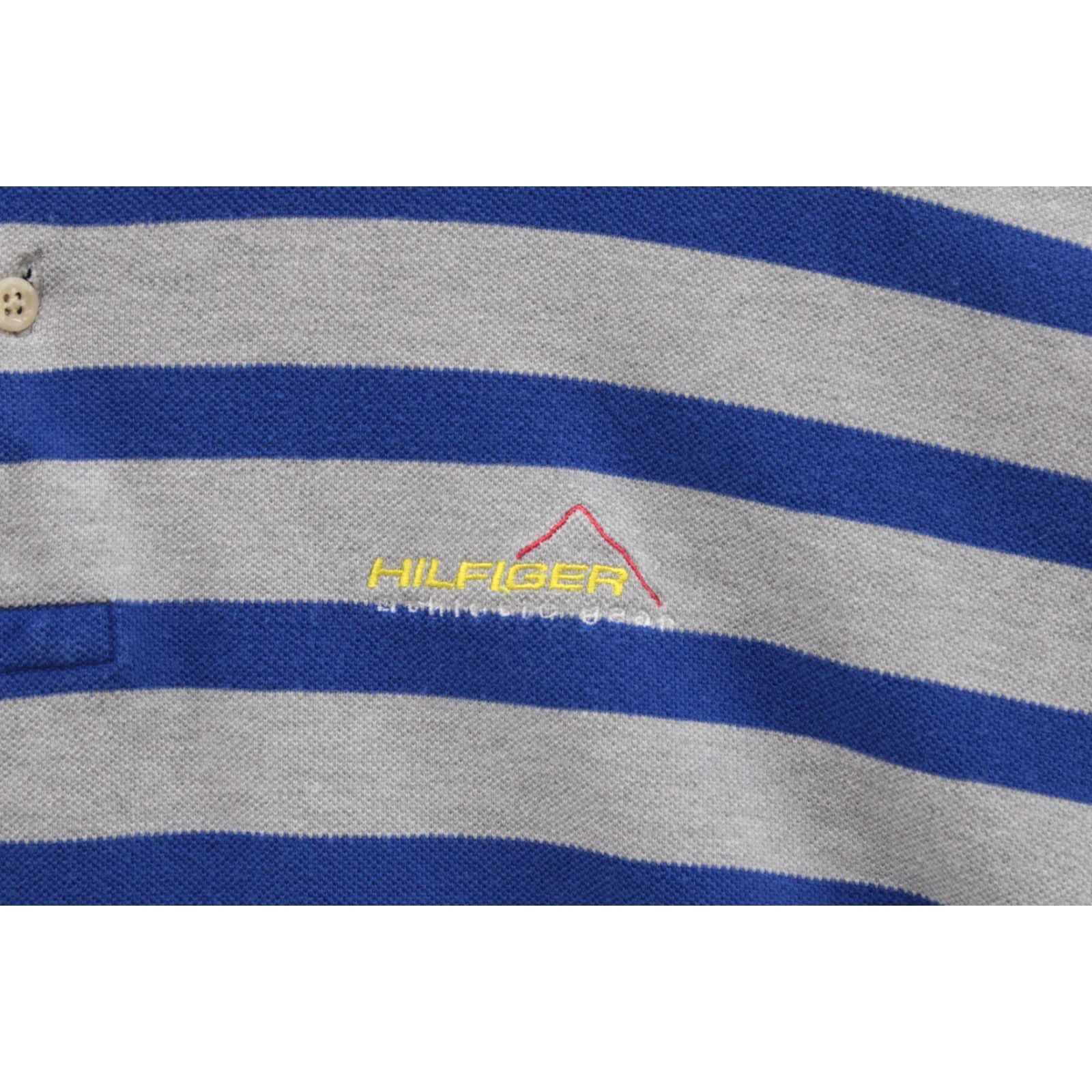 Tommy Hilfiger VINTAGE Tommy Hilfiger Polo Shirt Men's XL Blue Gray Striped Y2K Athletic Retro Size US XL / EU 56 / 4 - 4 Thumbnail