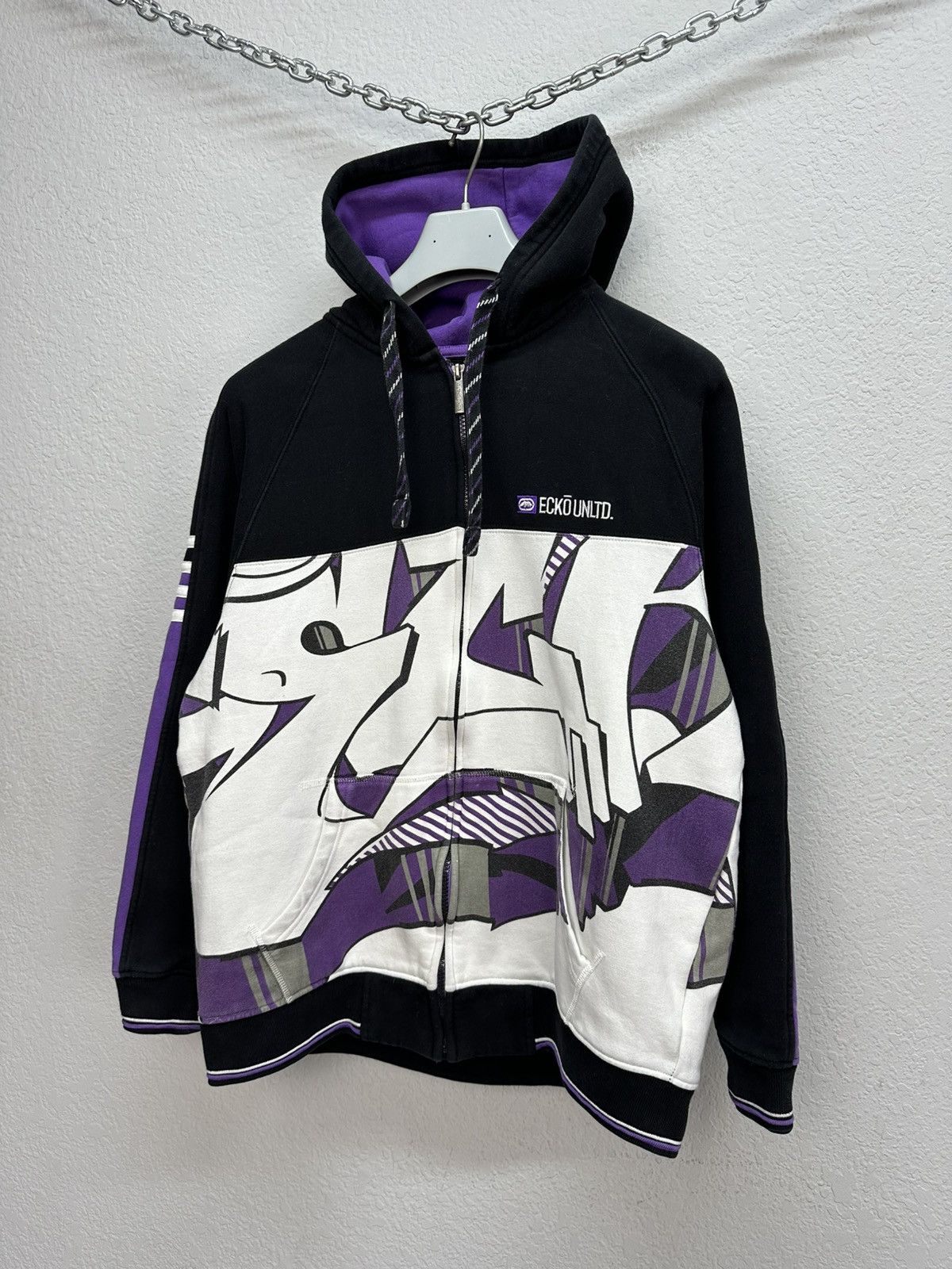 Ecko Unltd. Vintage Y2K Ecko Unltd Boxy Fit Full Zip Over Print Hoodie Size US M / EU 48-50 / 2 - 3 Thumbnail