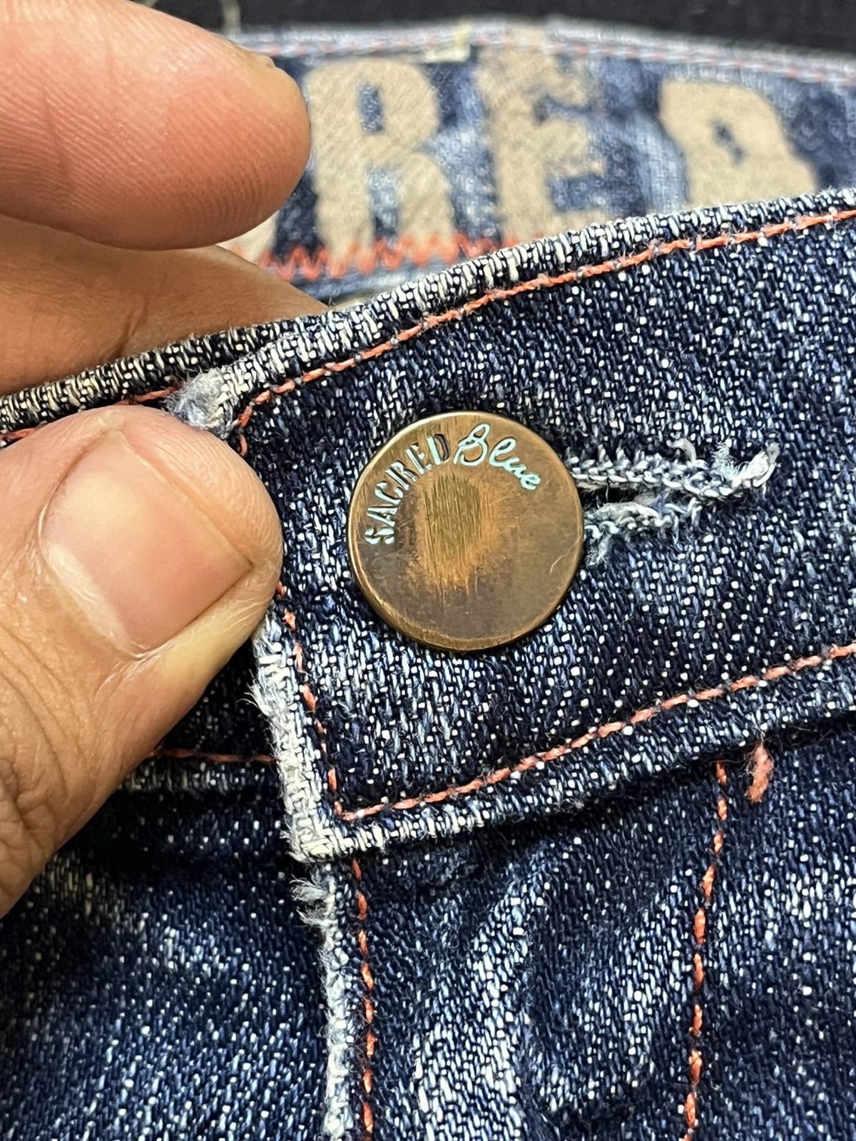American Apparel × Who Decides War Vintage Sacred Blue Flare Bootcut Denim Size US 28 / EU 44 - 7 Thumbnail