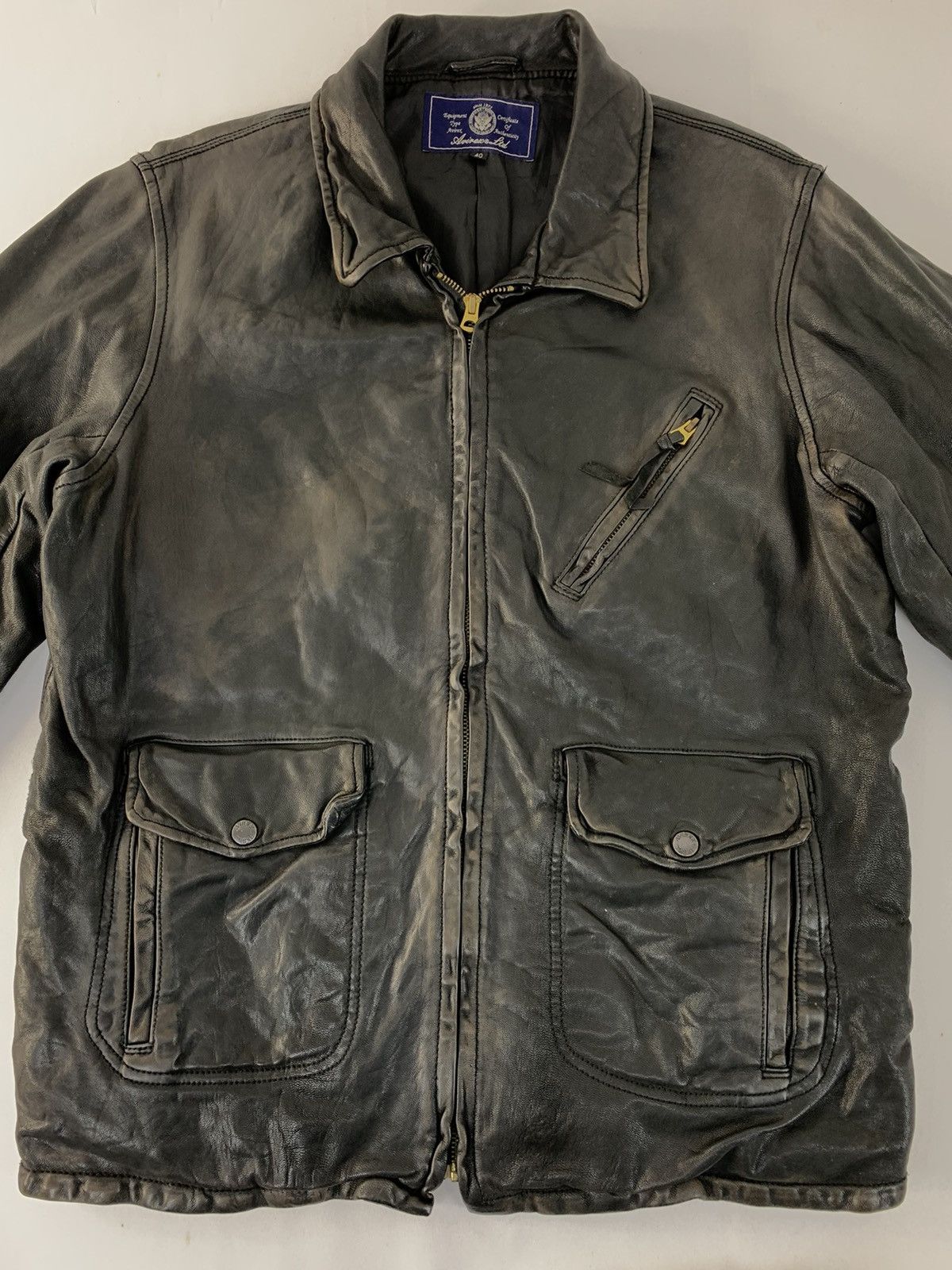 Avirex Vintage 90s Avirex Usa Flight Garment Leather Jacket Size US M / EU 48-50 / 2 - 2 Thumbnail