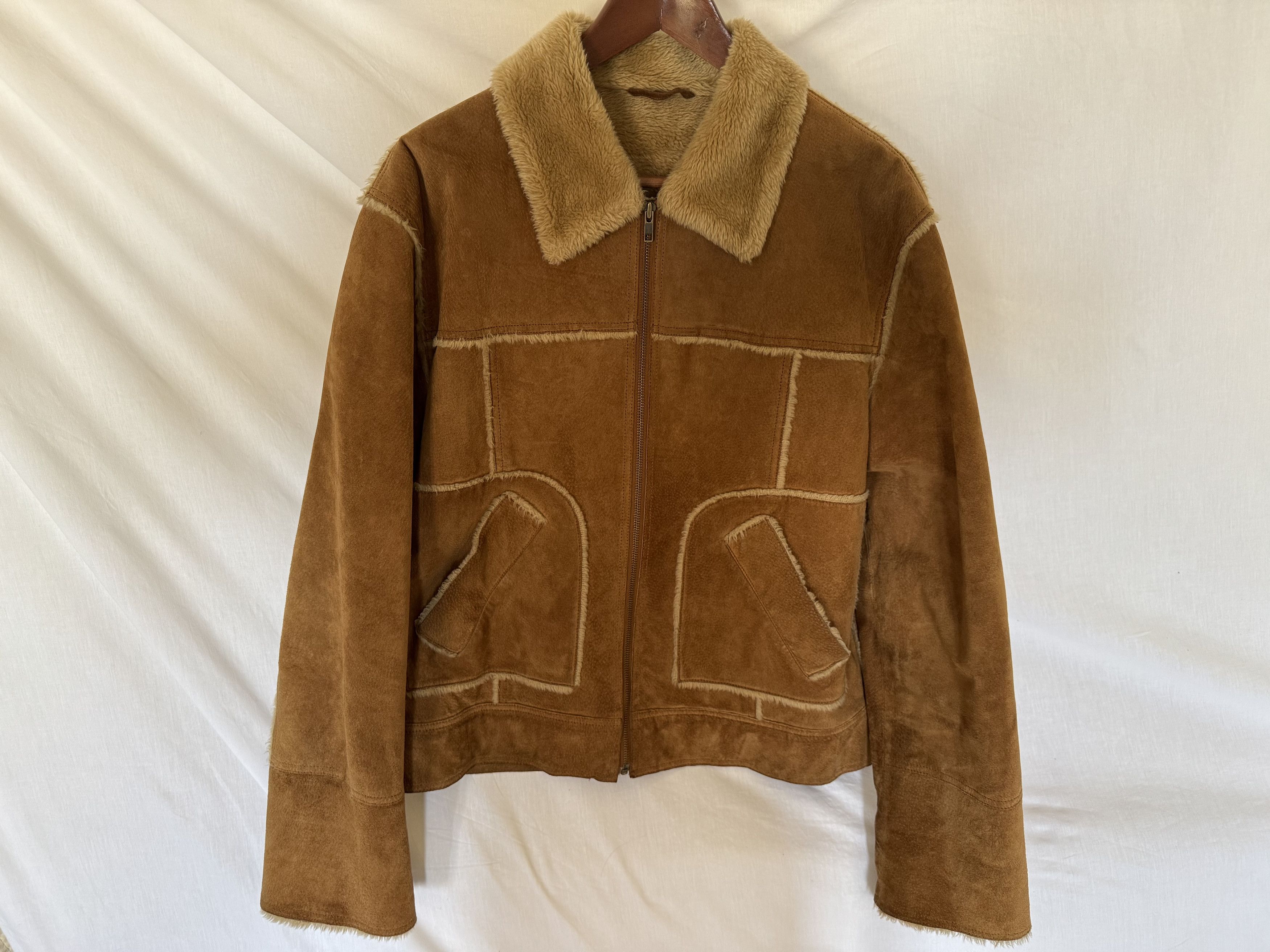 Vintage Authentic Vintage Lambswool Bomber Jacket Sherpa Fleece Size US L / EU 52-54 / 3 - 3 Thumbnail