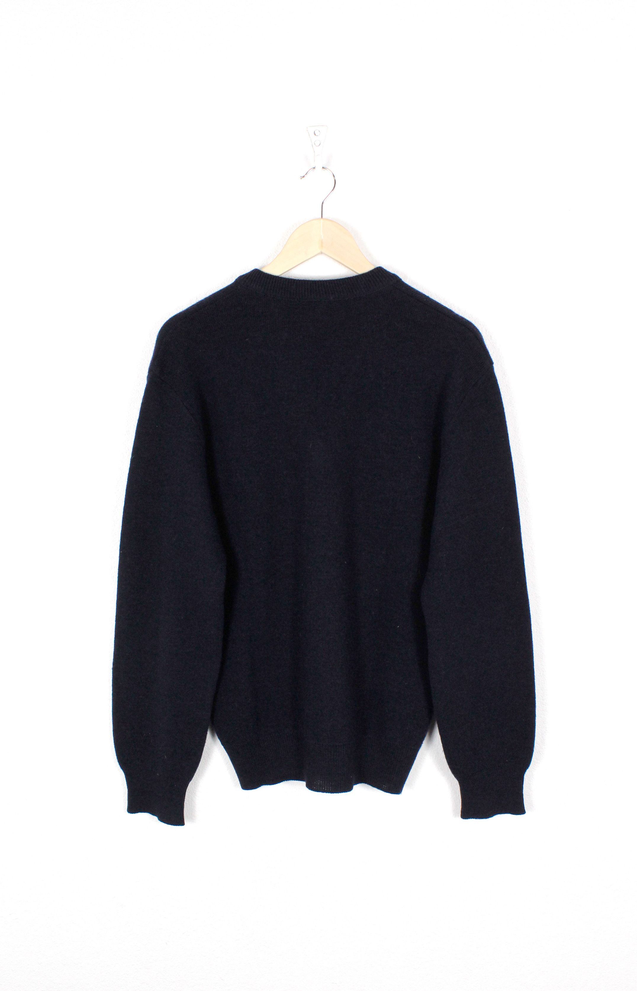 Lacoste × Vintage Vintage Lacoste Croc Logo Navy Wool Sweater 90s Size US XL / EU 56 / 4 - 4 Thumbnail