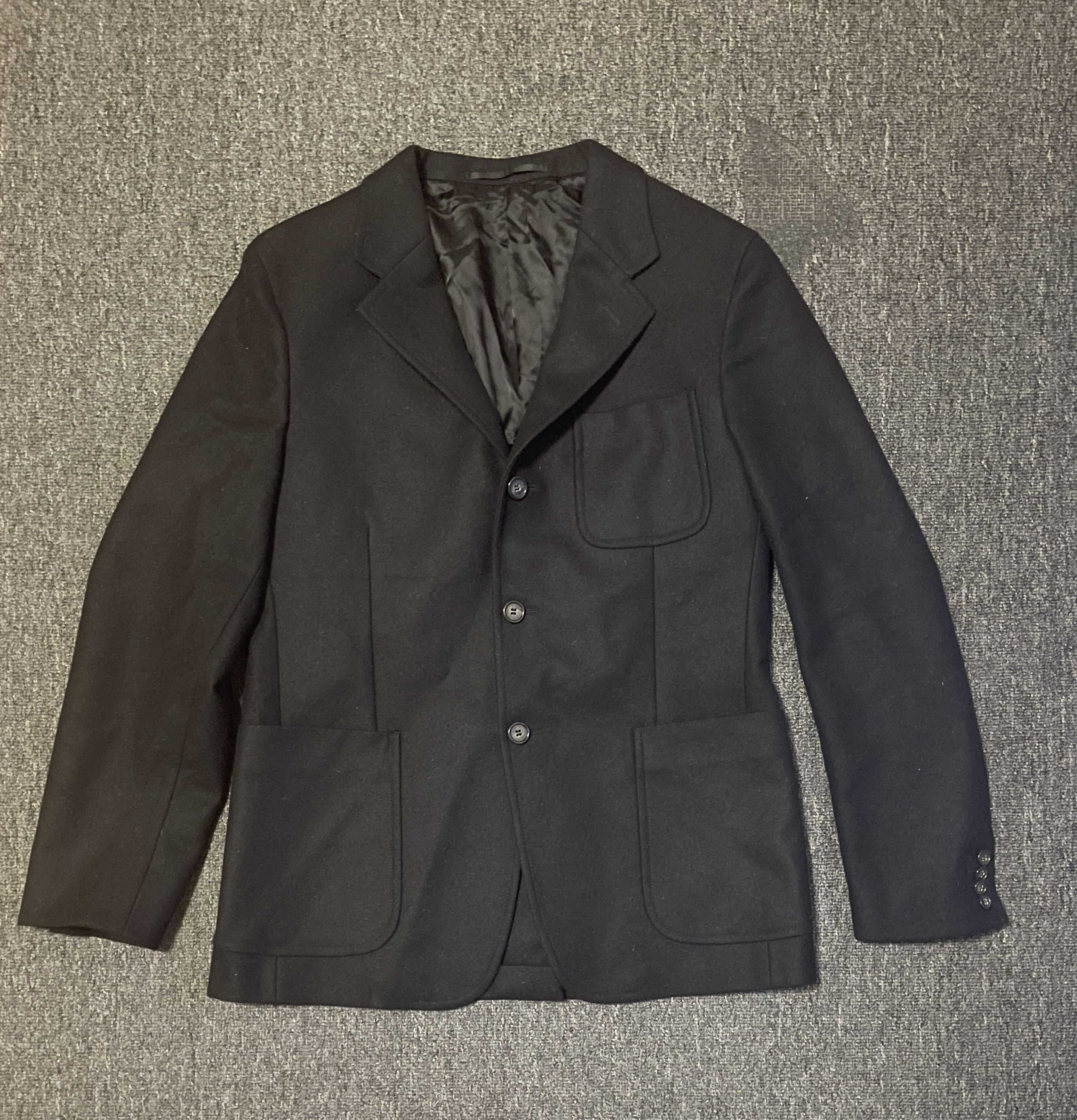 Prada Prada Men's Black Wool woolen Blazer Jacket Size 50/L Size US M / EU 48-50 / 2 - 1 Thumbnail