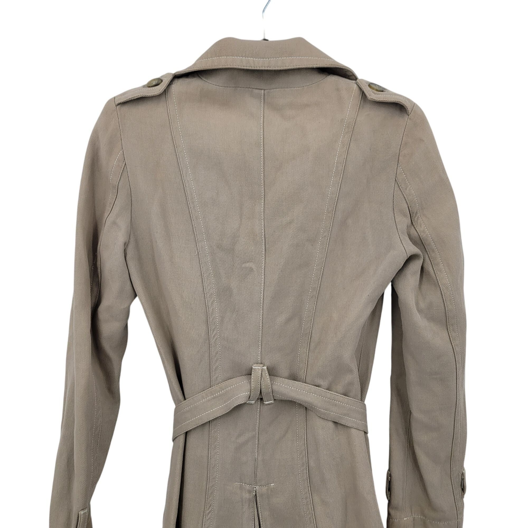 Pinko Pinko Womens Beige Belted Trench Coat Sz S Button Closure Hi Size S / US 4 / IT 40 - 13 Thumbnail