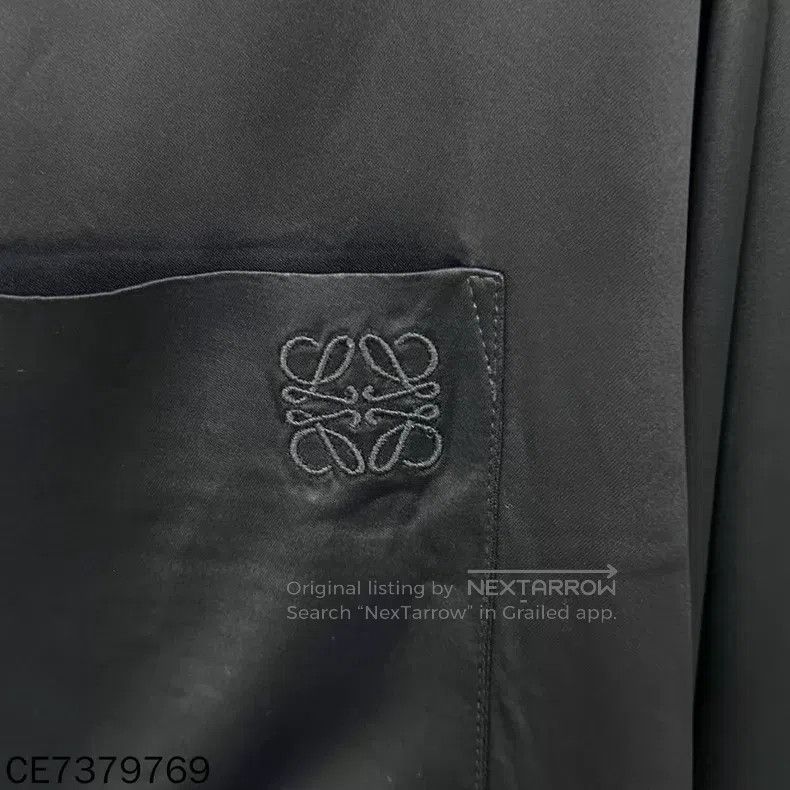 Loewe Loewe Black satin embroidered logo shirt Size XS / US 0-2 / IT 36-38 - 5 Thumbnail