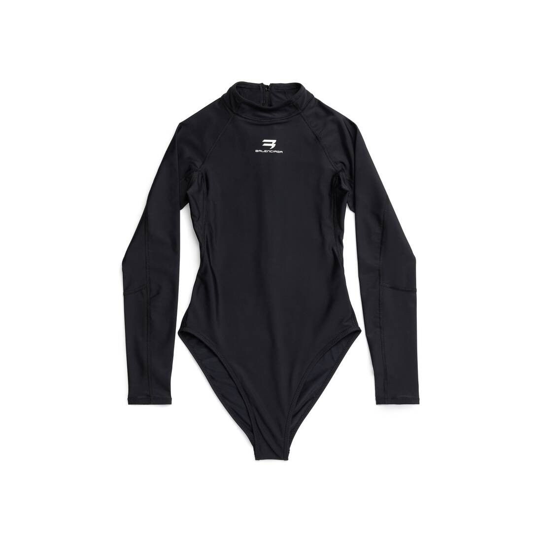Balenciaga o1tr1nto1125 Sporty Tech Long Sleeve Swimsuit in Black Size XL / US 12-14 / IT 48-50 - 1 Thumbnail