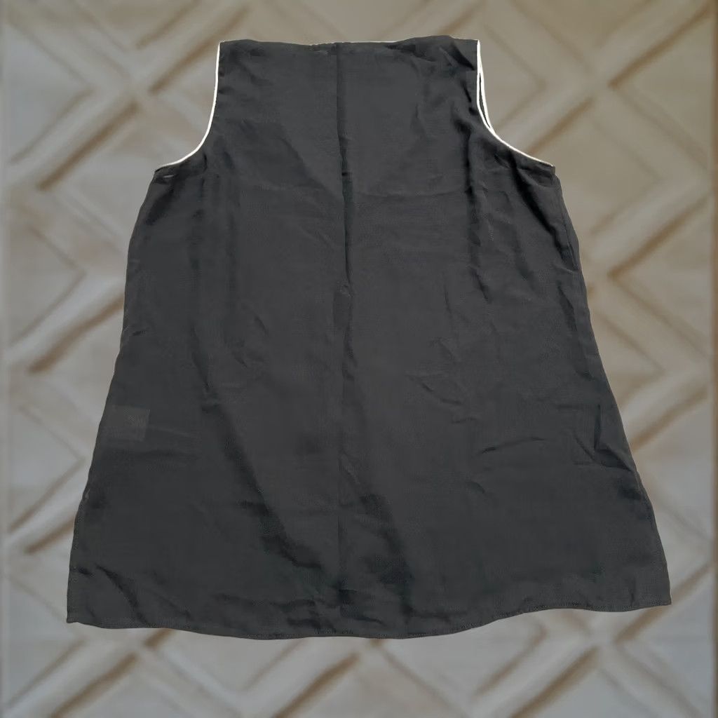 Vintage Rose & Olive Tank Top Blouse Women M Black V-Neck Chiffon Sleeveless Casual Tank Top Size M / US 6-8 / IT 42-44 - 1 Thumbnail