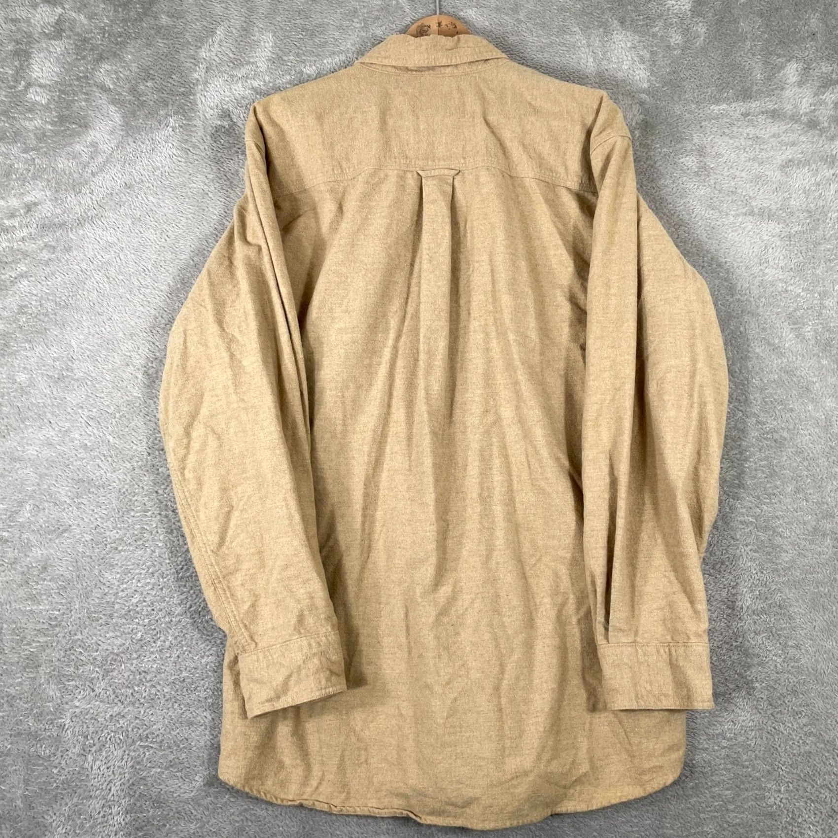 Vintage Woolrich Chamois Shirt Mens L Tan Heavy Cotton Flannel Button Down Workwear Shirt Size US L / EU 52-54 / 3 - 4 Thumbnail